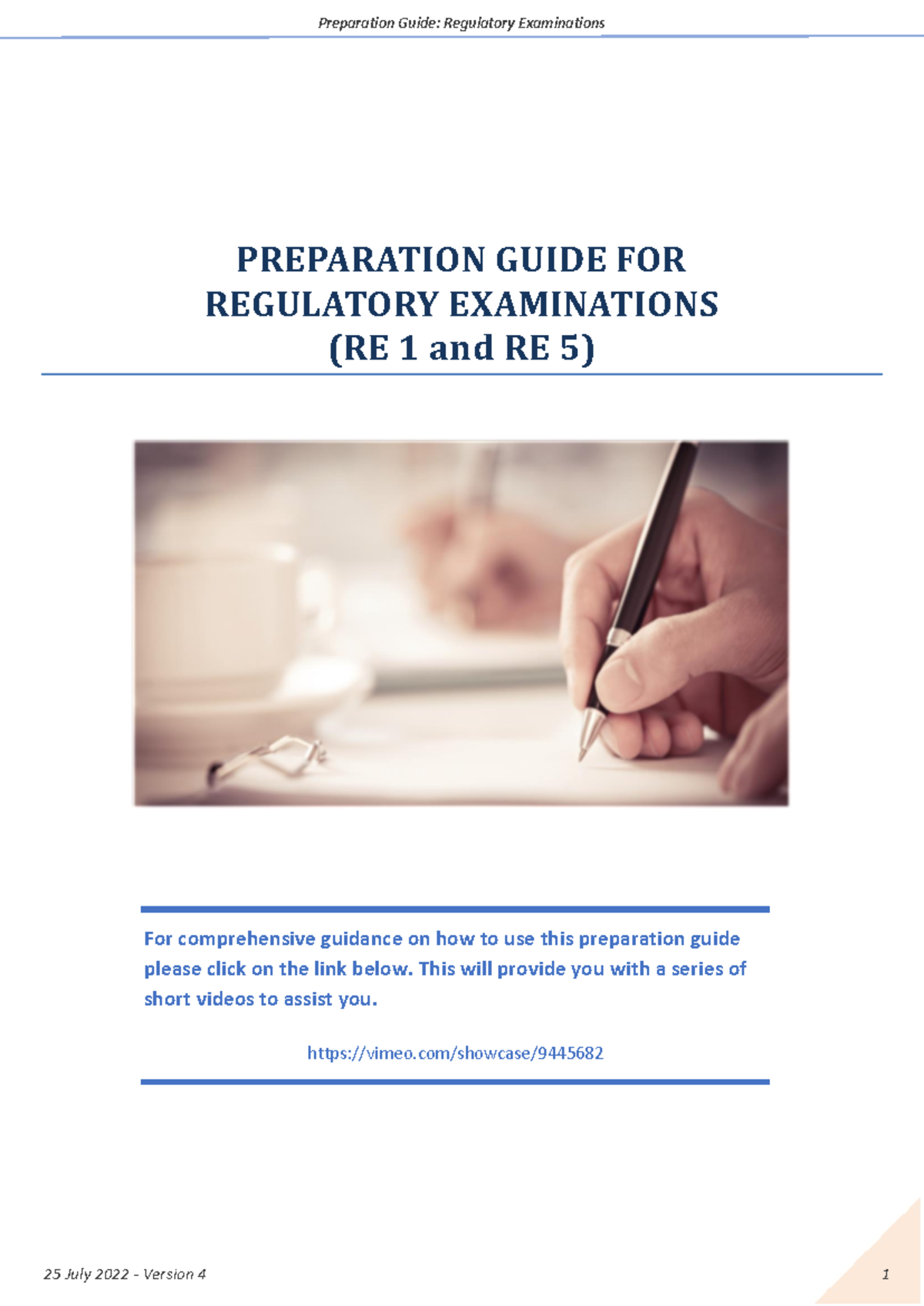 RE1 and RE5 Preparation Document - PREPARATION GUIDE FOR REGULATORY ...
