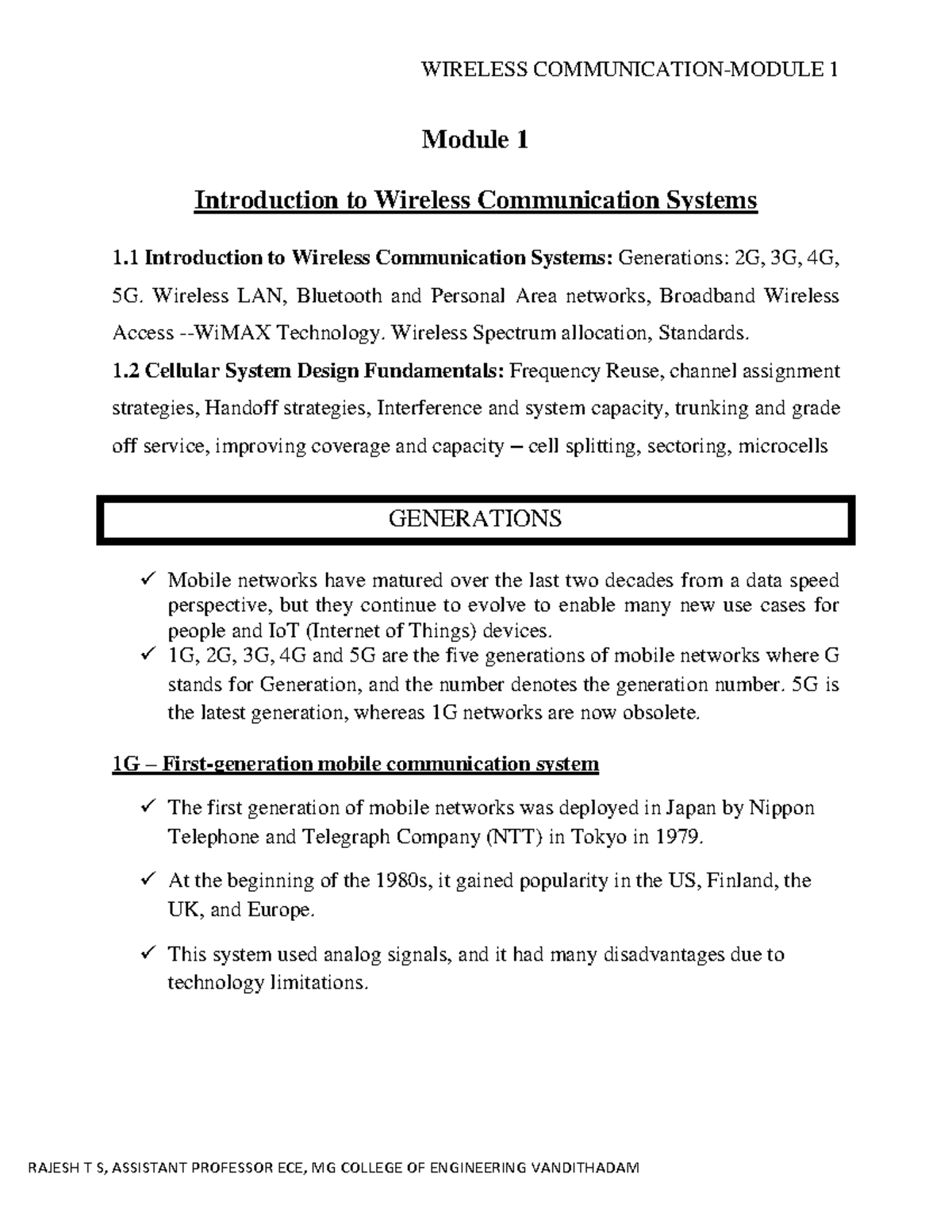 Wc1 - Introduction to Wireless Communication Systems Overview - Studocu