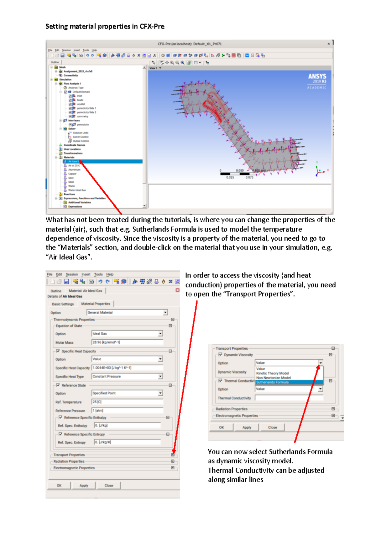 CFX-Pre: Adjusting Material Properties in Simulations - Studeersnel