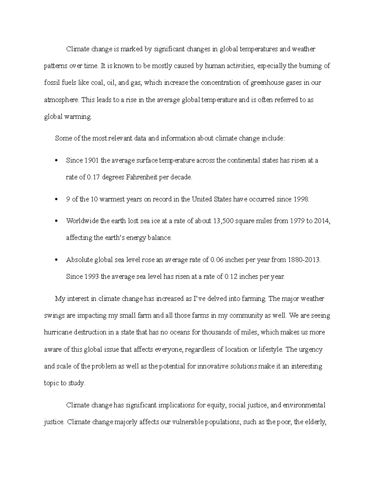Module 1 Journal: Understanding Climate Change Impacts and Solutions ...