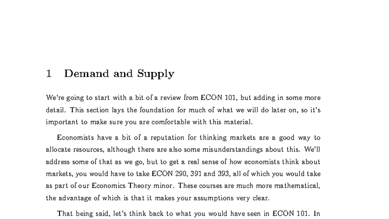 ECON 101 Demand & Supply Review Notes: Key Concepts Explained - Studocu