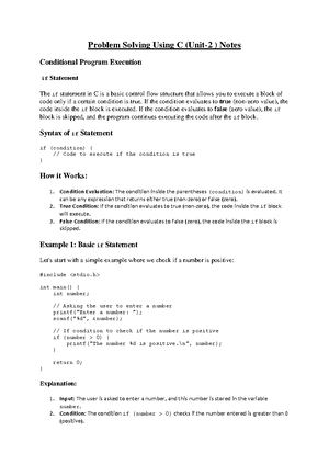 C Programming Language: Foundations, Features, and Applications - Studocu
