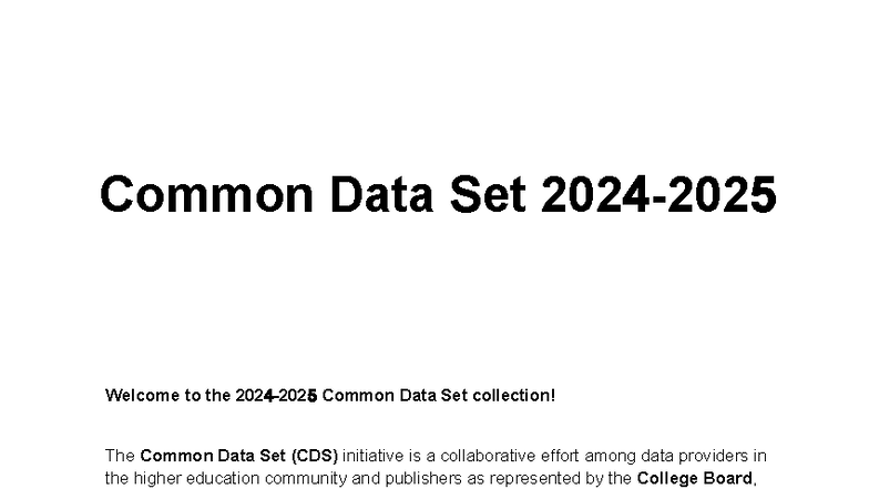 Common Data Set 2024: Comprehensive Overview and Data Insights - Studocu