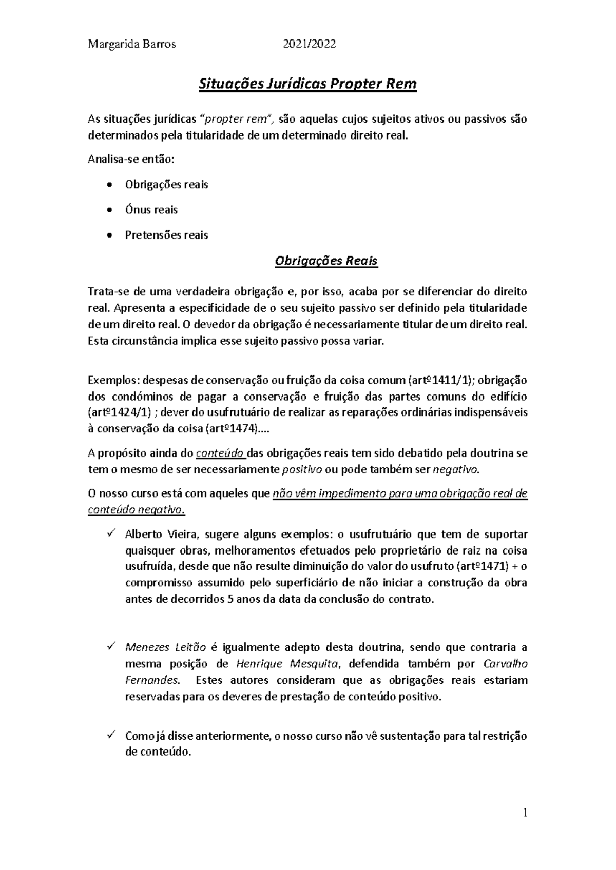 Situações Jurídicas Propter Rem: Análise e Exemplos Práticos - Studocu