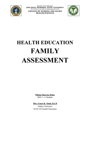 NCM 102: HEALTH EDUCATION Teaching and Learning Performance Insights ...