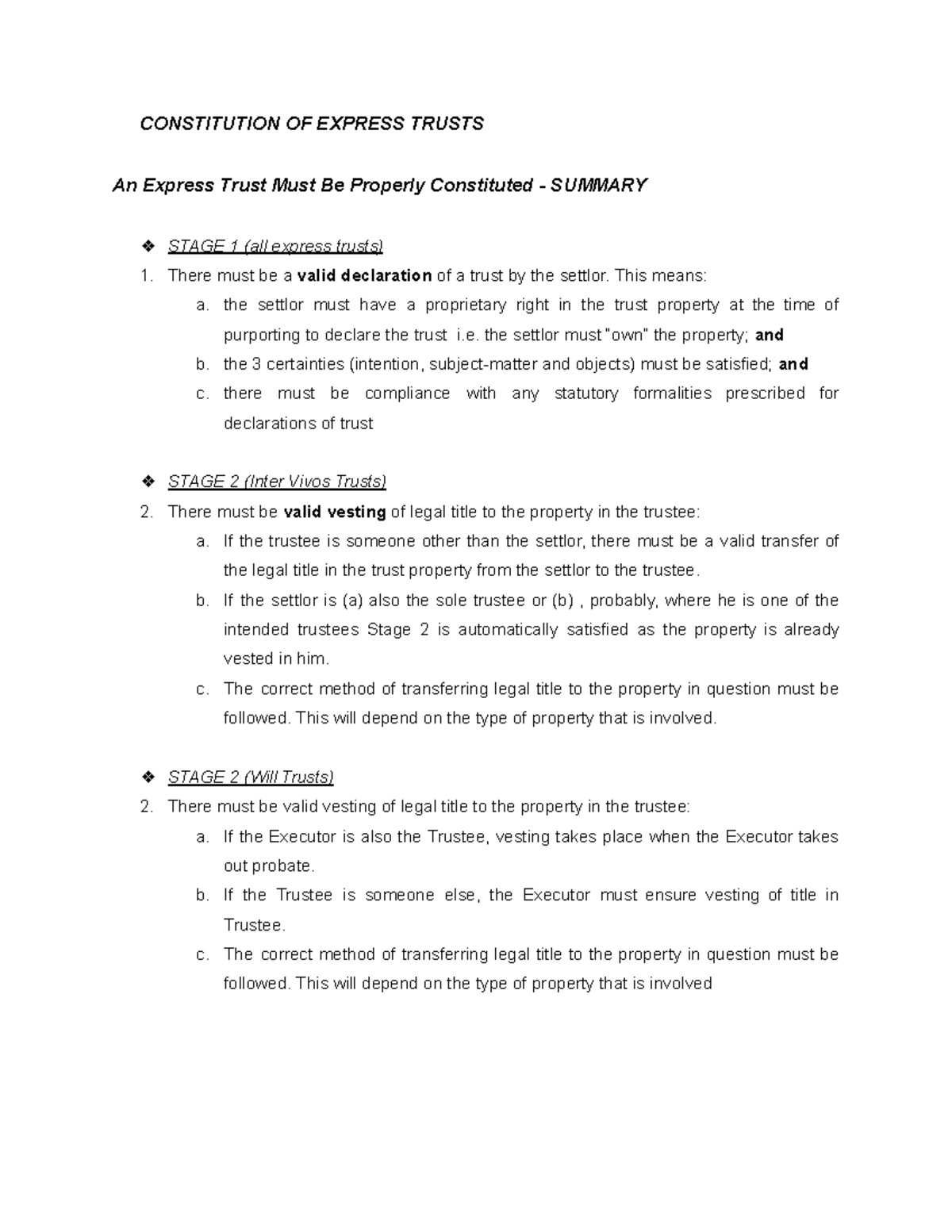 ET Constitution OF Express Trusts - CONSTITUTION OF EXPRESS TRUSTS An ...