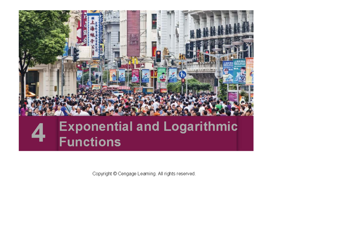 Exponential and Logarithmic Functions - Lecture Notes - Studocu