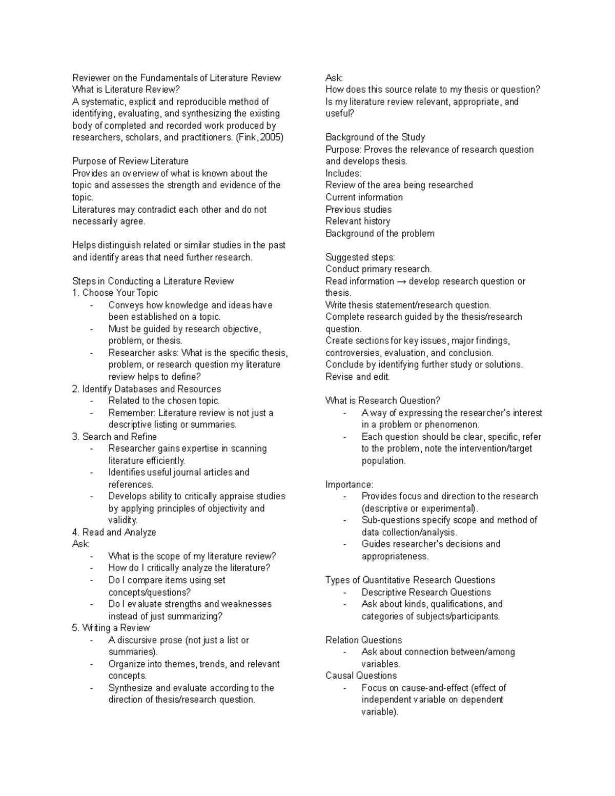 Literature Review Fundamentals: A Comprehensive Guide - Studocu