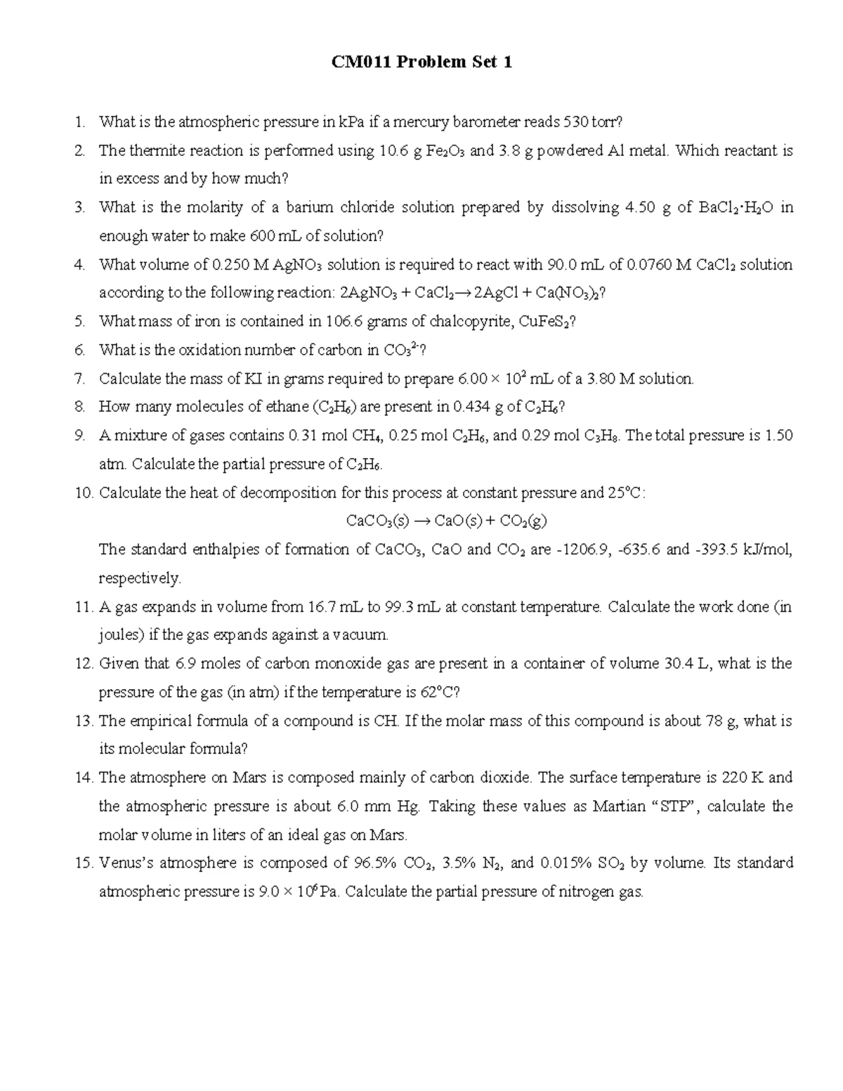 Thermochemistry Formula Sheet - Key Concepts and Equations - Studocu