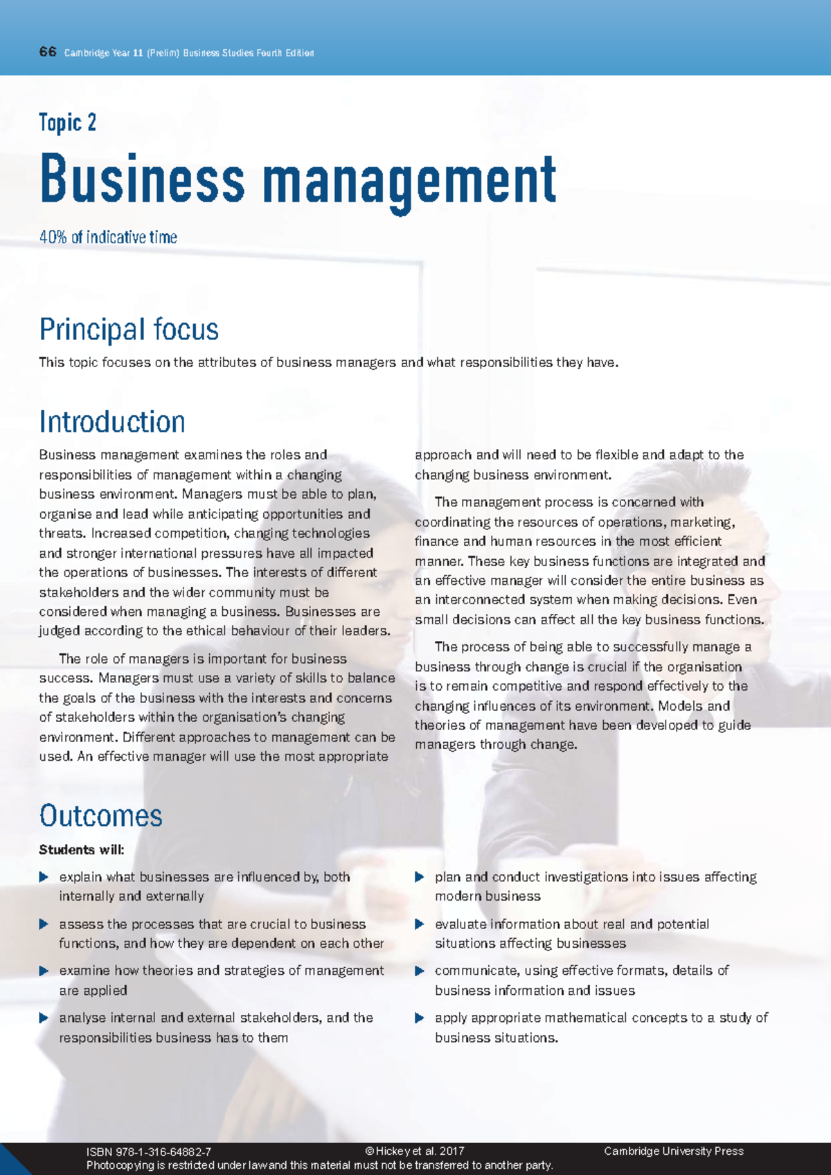 Business Management Notes - Year 11 (Prelim) - Topic 2 Overview - Studocu