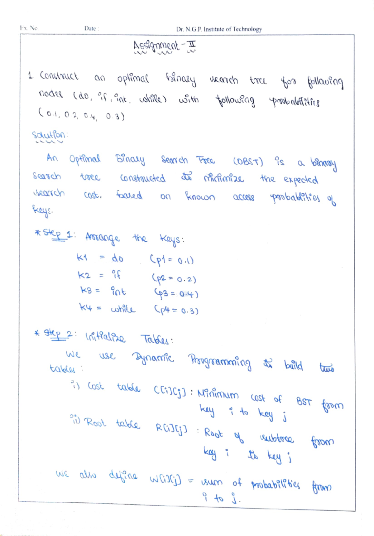 Cost Optimization Techniques (Ex. No. Dr. N.GP. Institute of Technology ...