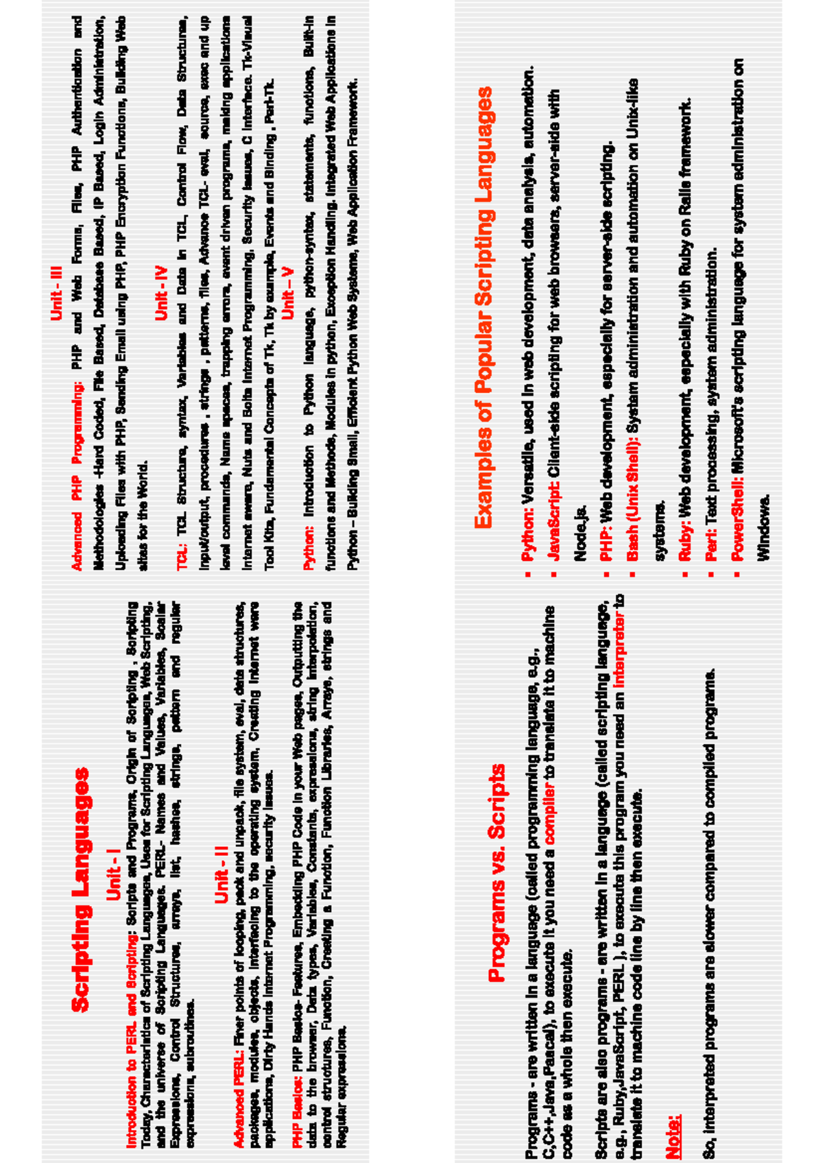 SL UNIT 3 & 4 Women's Studies: Overview of Scripting Languages and PHP ...
