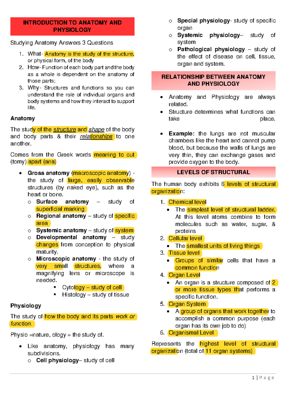 Anatomy & Physiology Study Guide: A Naphy-Lab (ANPH 101) - Studocu