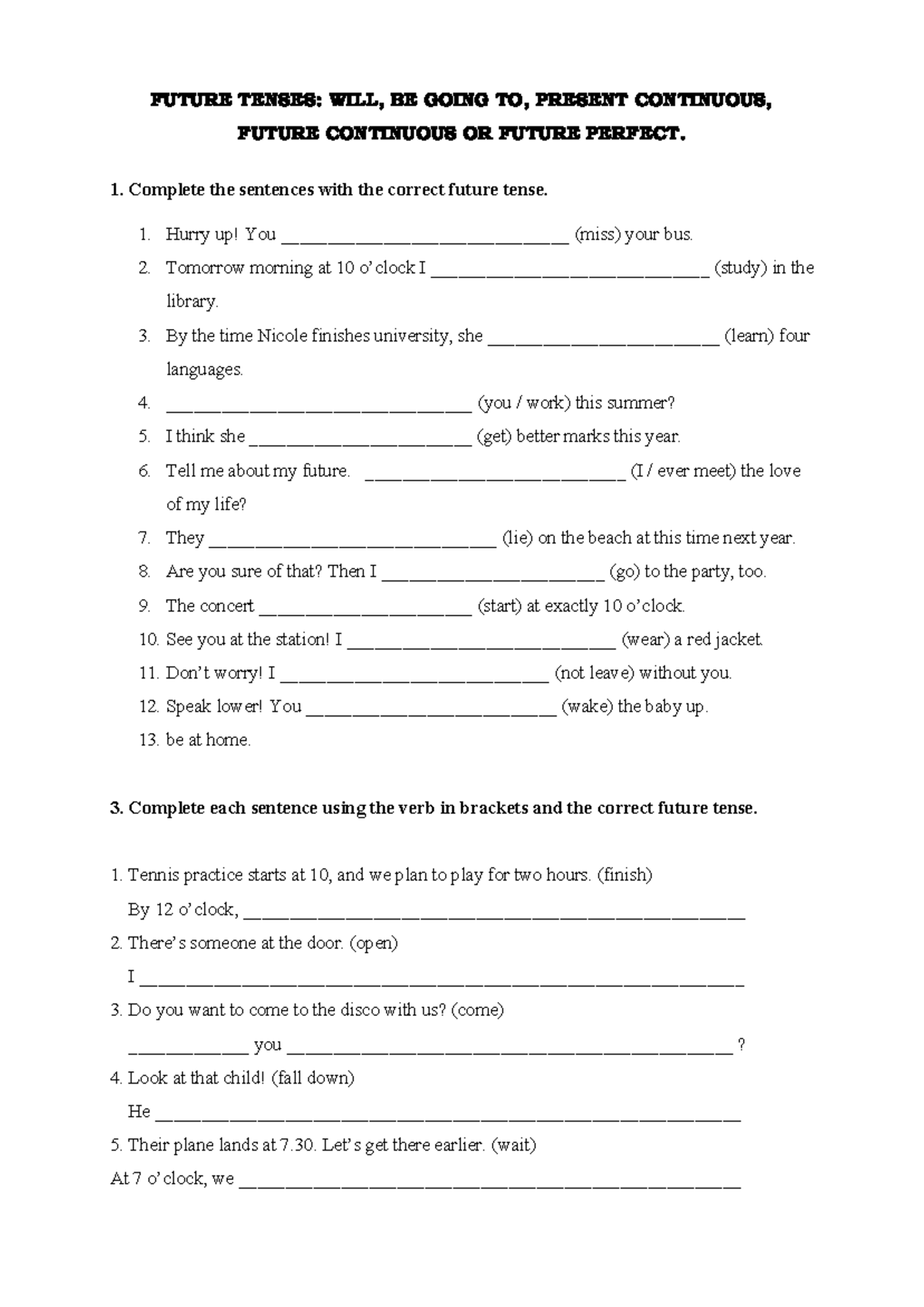 Future Tenses: Will, Be Going To, Present Continuous & More (ENG 101 ...