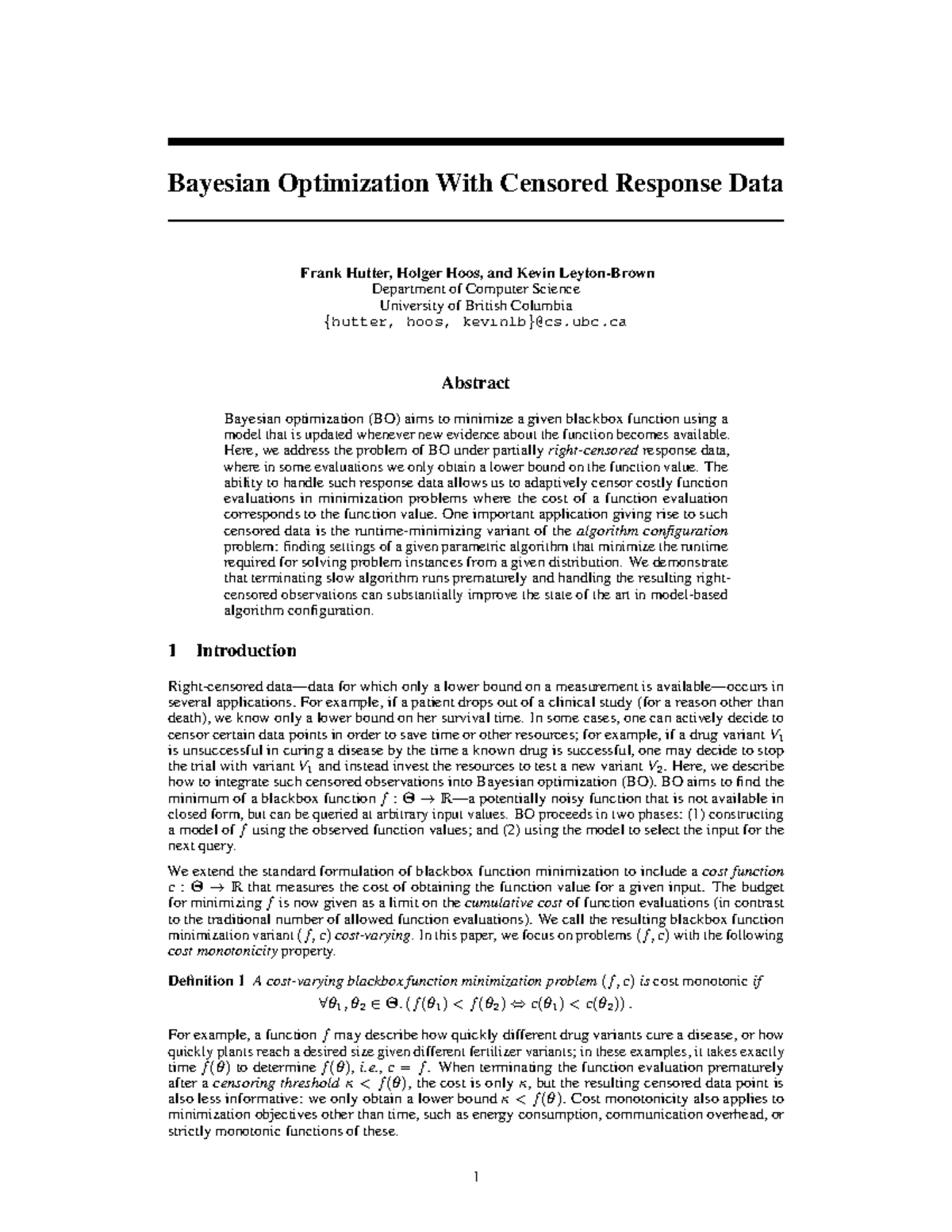 Bayesian Optimization with Censored Response Data: A Study on Algorithm ...