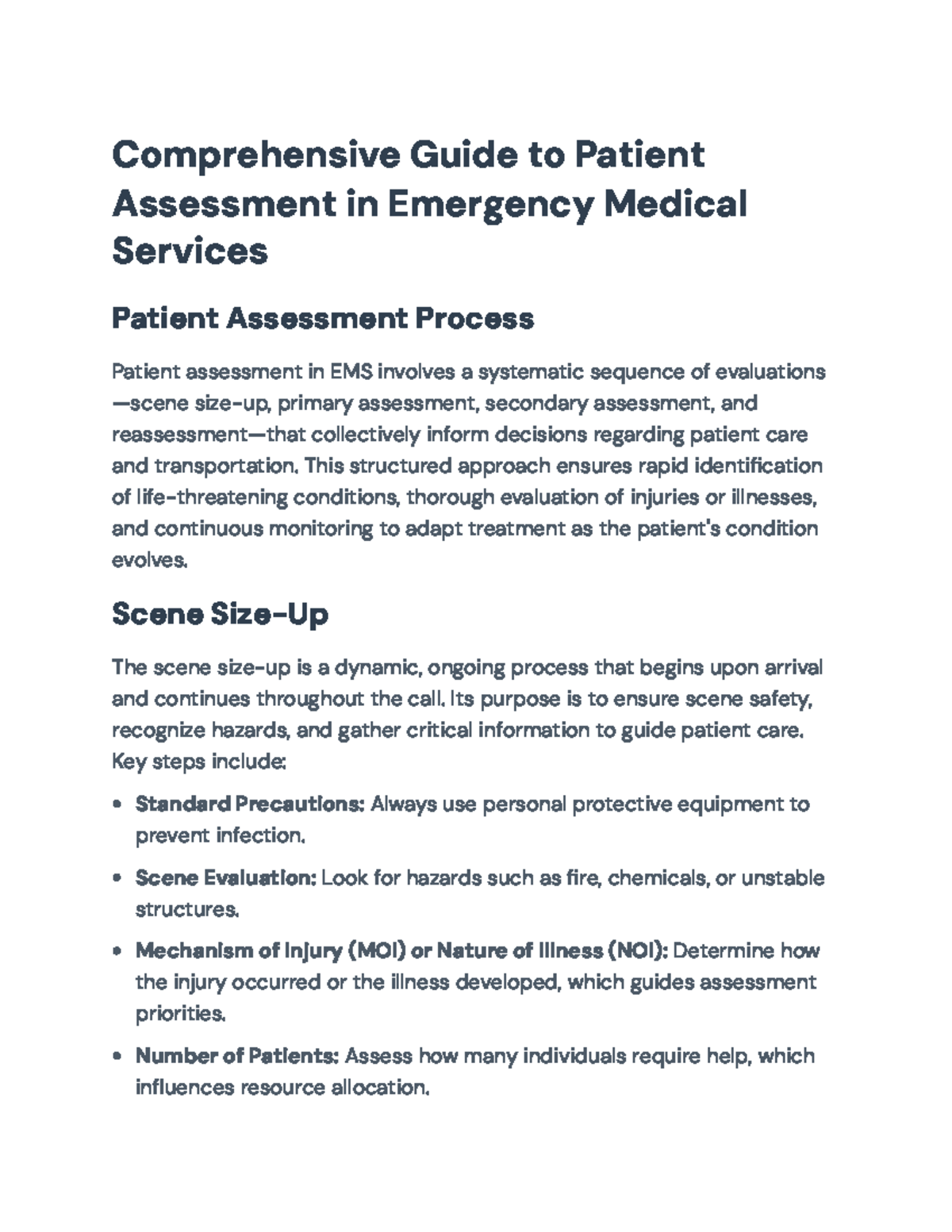 Patient Assessment in EMS: A Comprehensive Guide for Care - Studocu