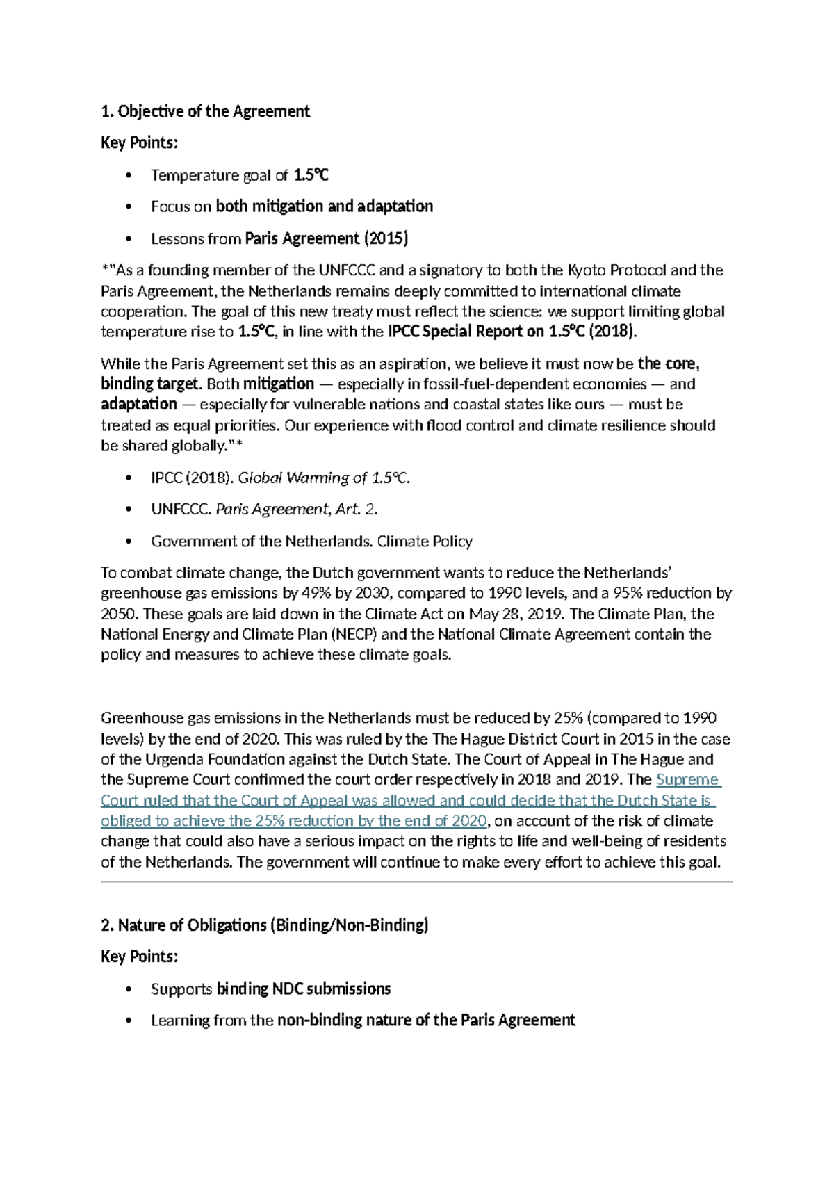 Climate Change Agreement Overview: Key Points & Commitments - Studocu