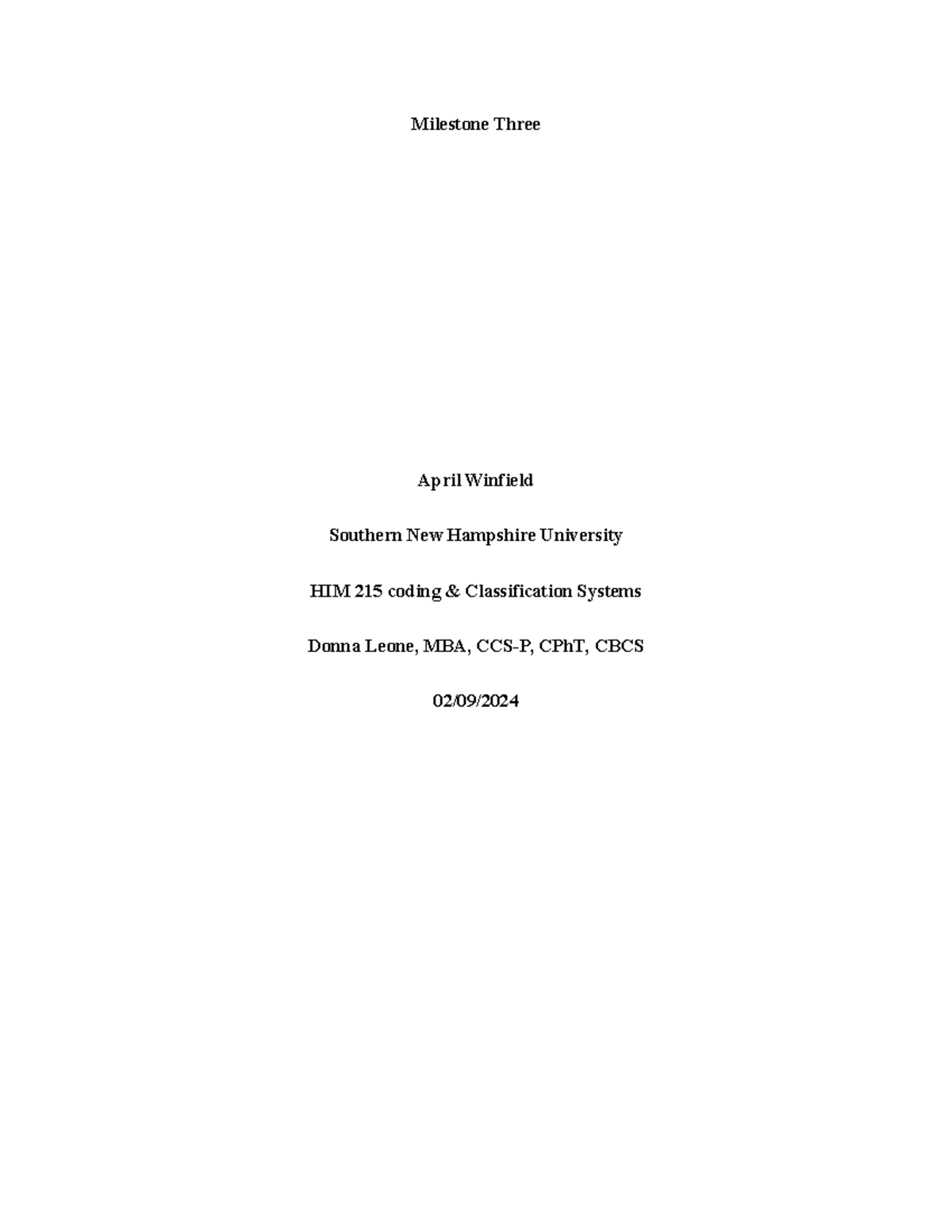 5-2 Final porject Milestone Three CPT & EM Coding - Milestone Three ...