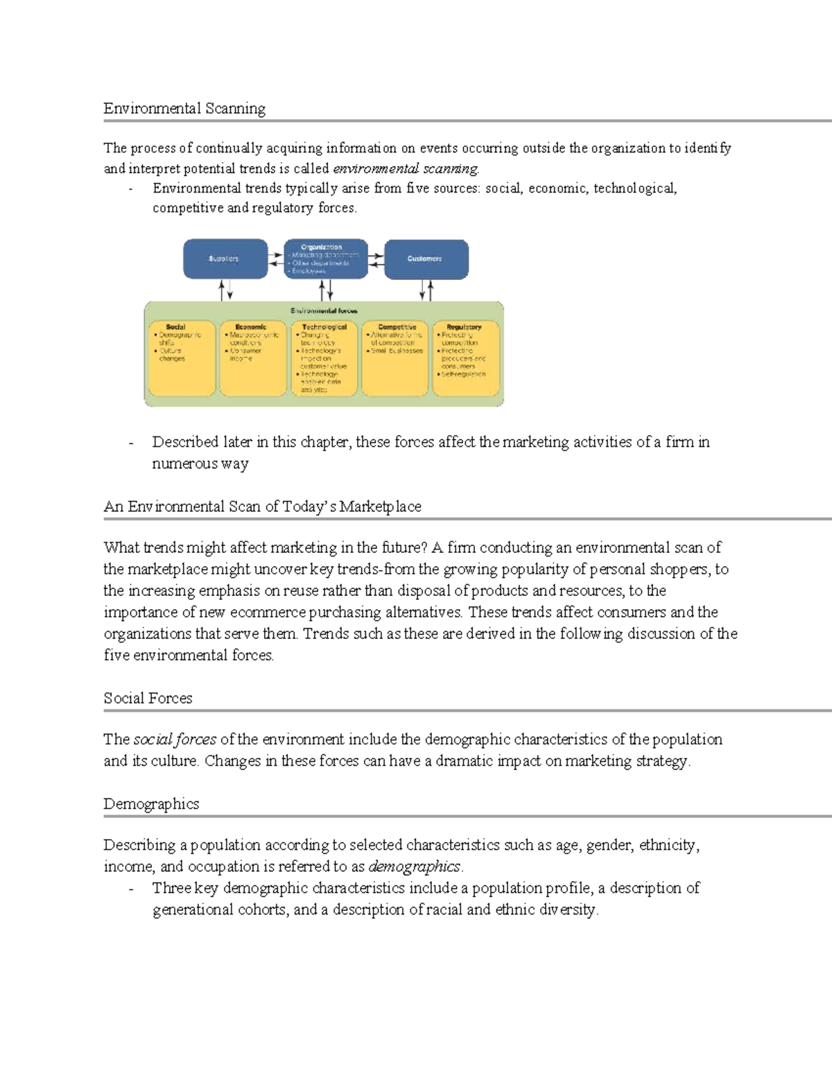 Chapter 3 Notes: Environmental Scanning and Market Trends Analysis ...
