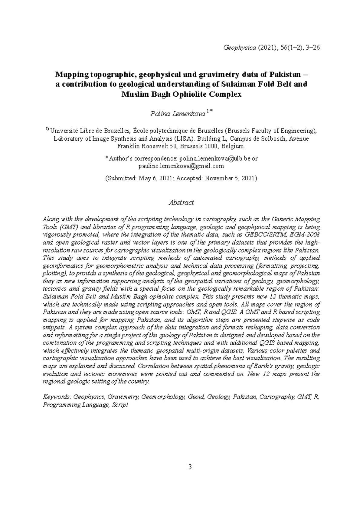 Geophysica 2021 56 1 003 lemenkova - Geophysica (202 1 ), 5 6 (1–2), 3 ...