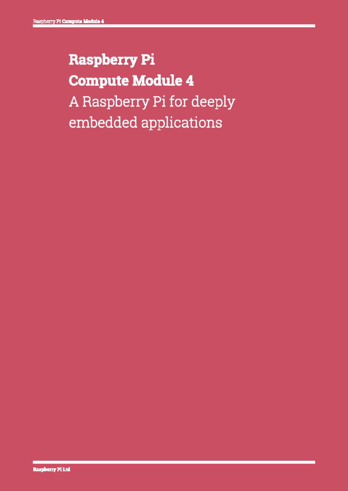 Raspberry Pi Compute Module 4 (CM4) Technical Datasheet - Studocu