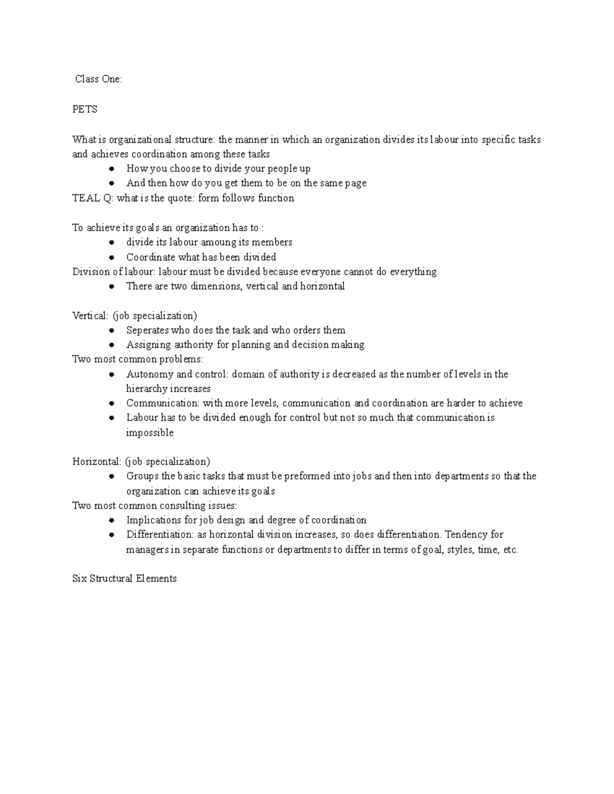 SME 12 - Chapter 12 Notes: Understanding Organizational Structure - Studocu