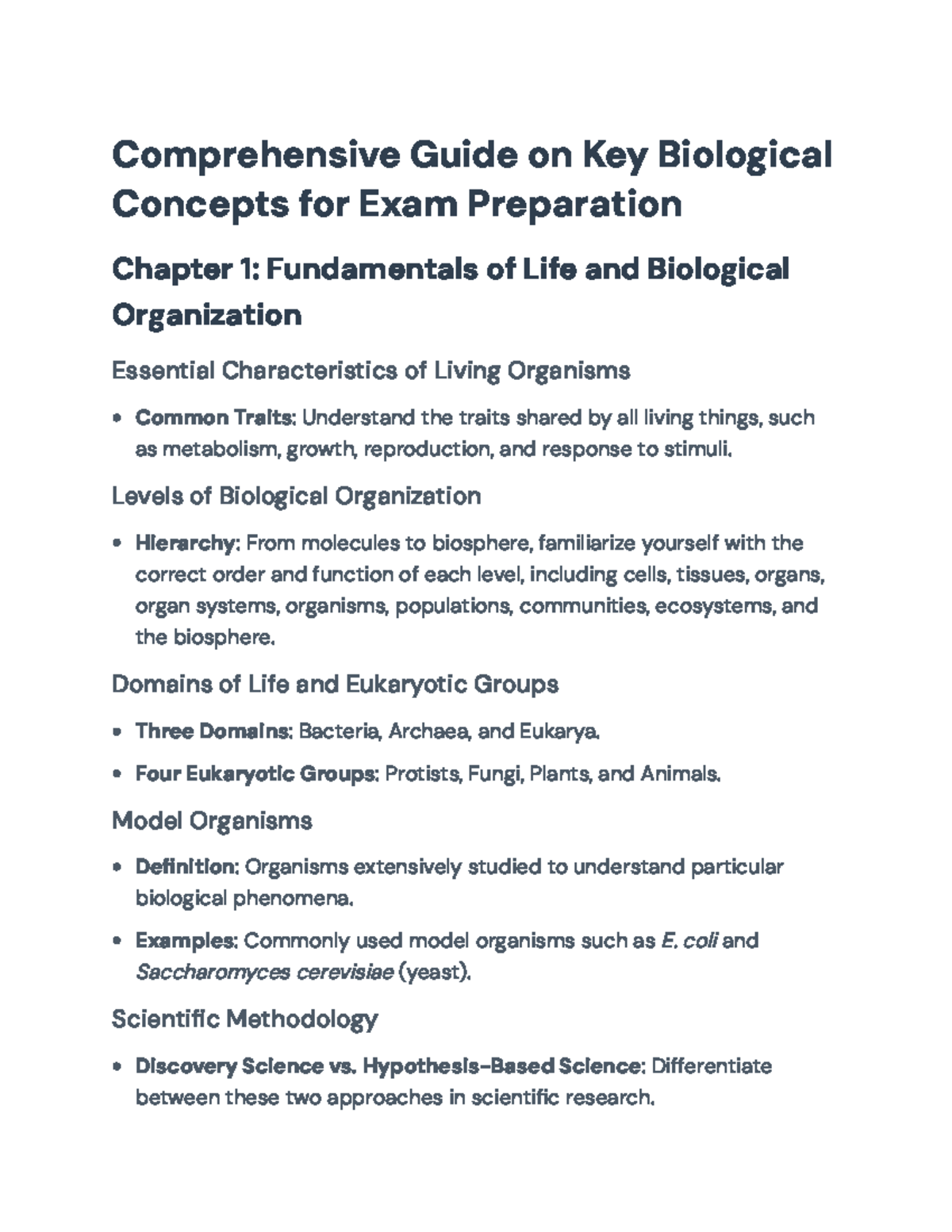 Comprehensive Biology Exam Review: Key Concepts & Functional Groups ...