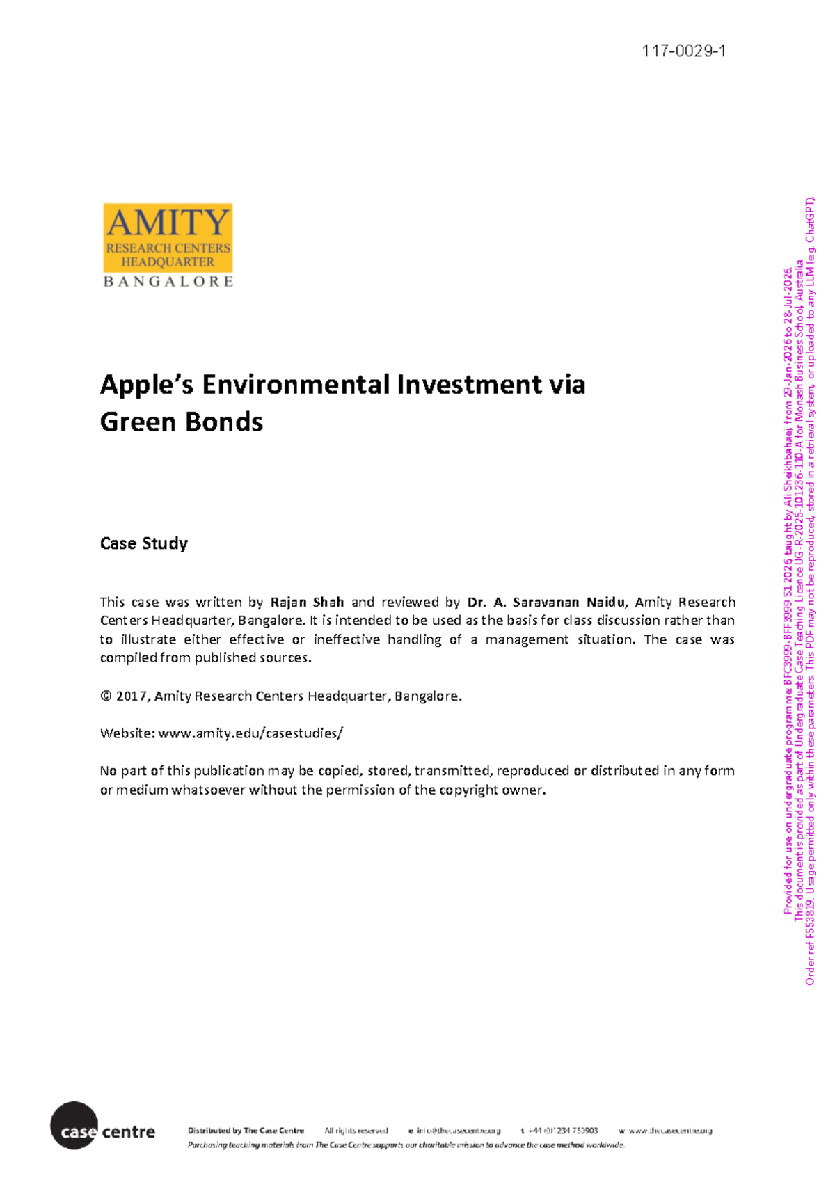 Environmental Investment via Green Bonds Case Study (S1 2026) - Studocu