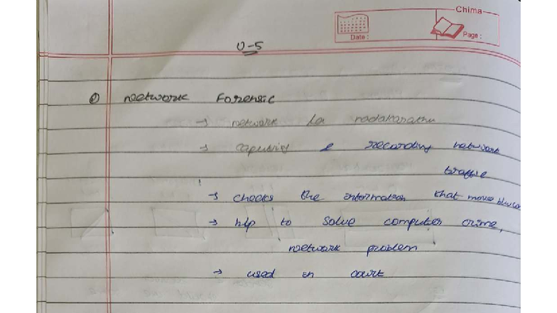 Network Forensics and Security Audit Notes (Course Code: Chima) - Studocu