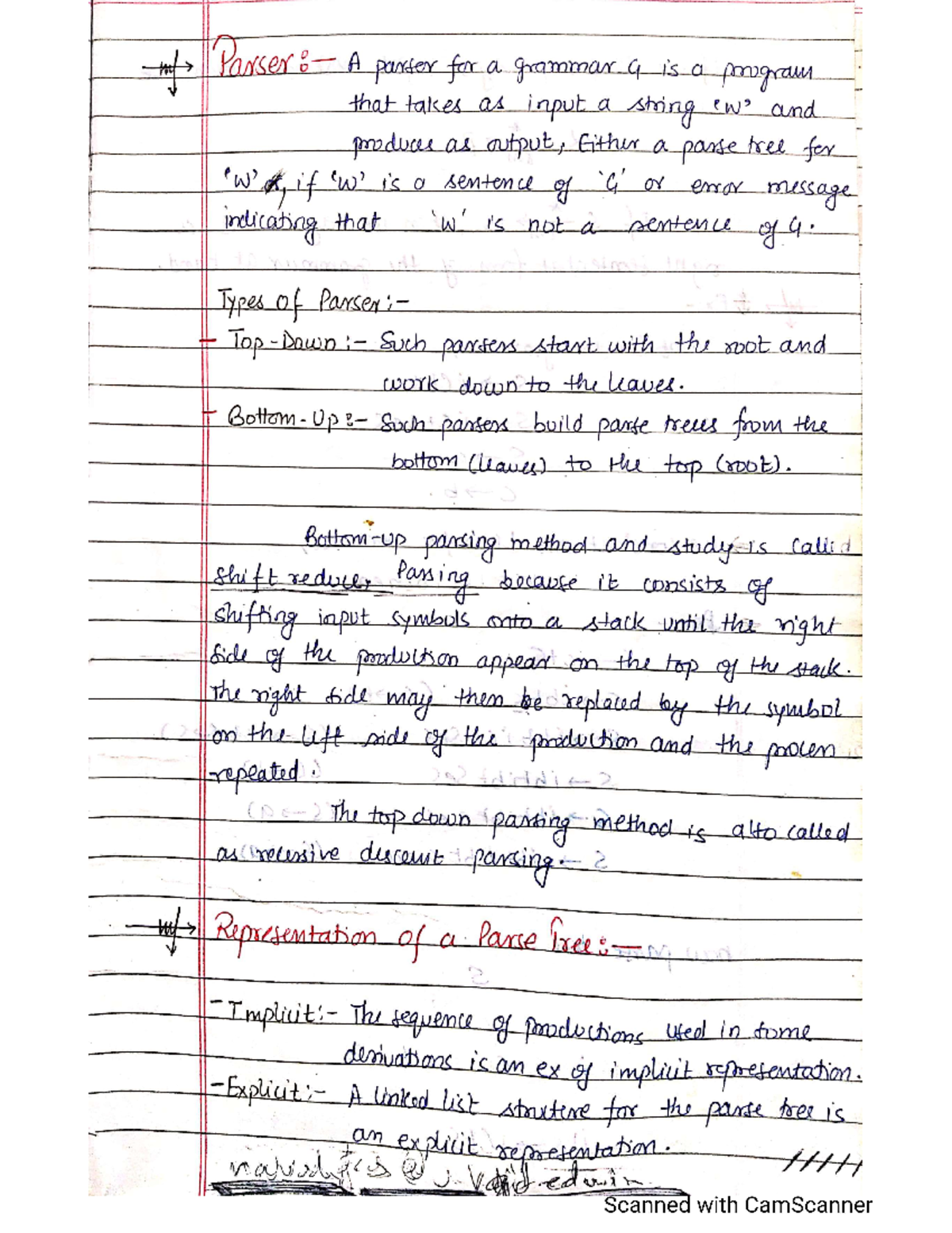 CD 2nd Unit Notes Part 1 - m A parter for a grammar 9 is a program that ...