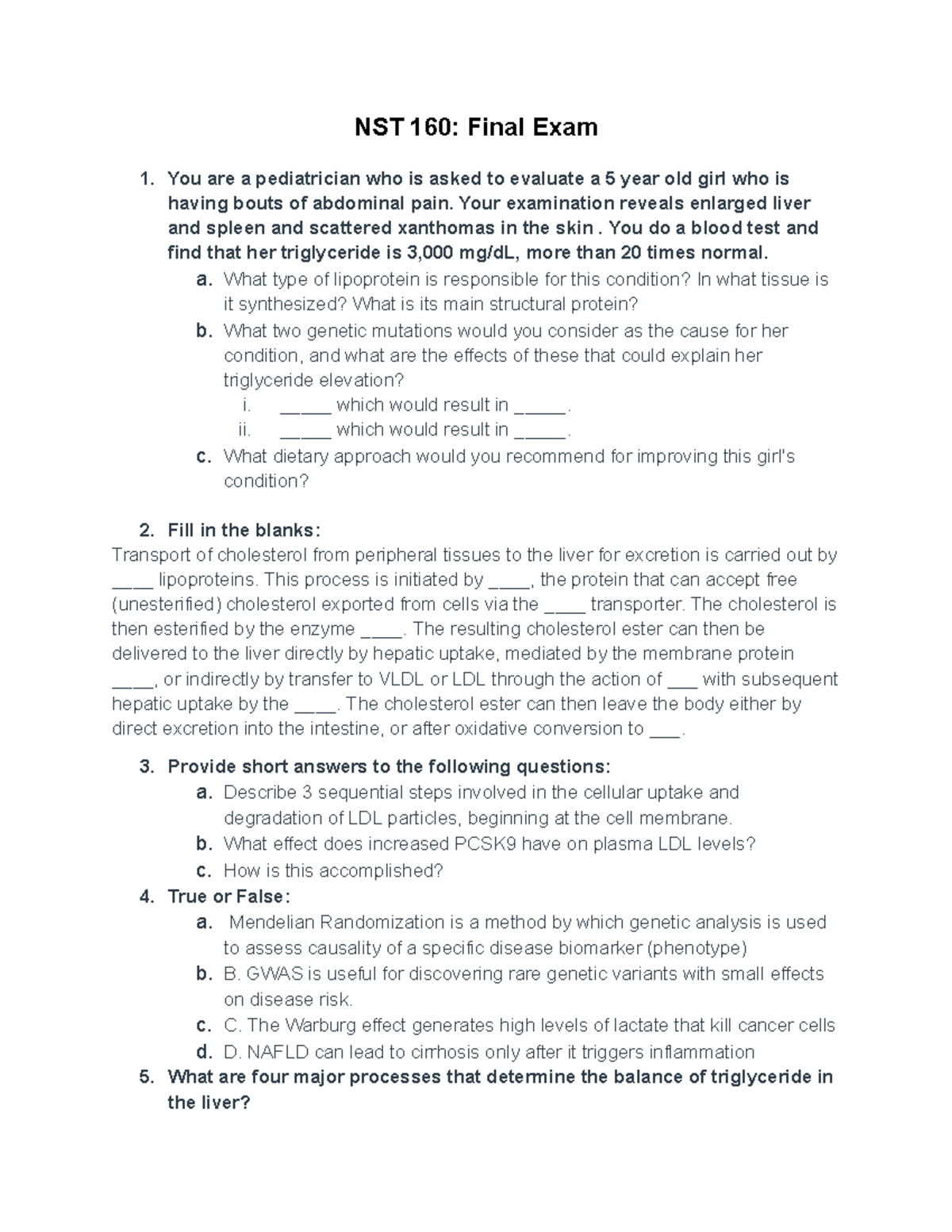 NST 160 Final Exam - Comprehensive Study Guide for Cumulative ...