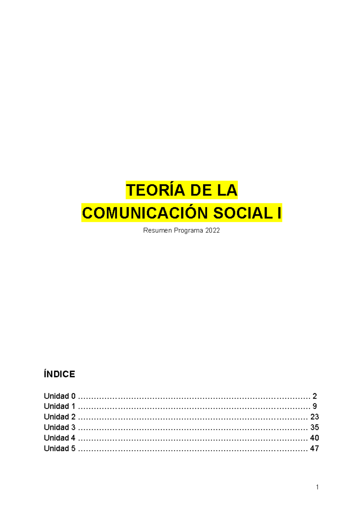 Teoría De La Comunicación Social I Resumen Programa 2022 Studocu