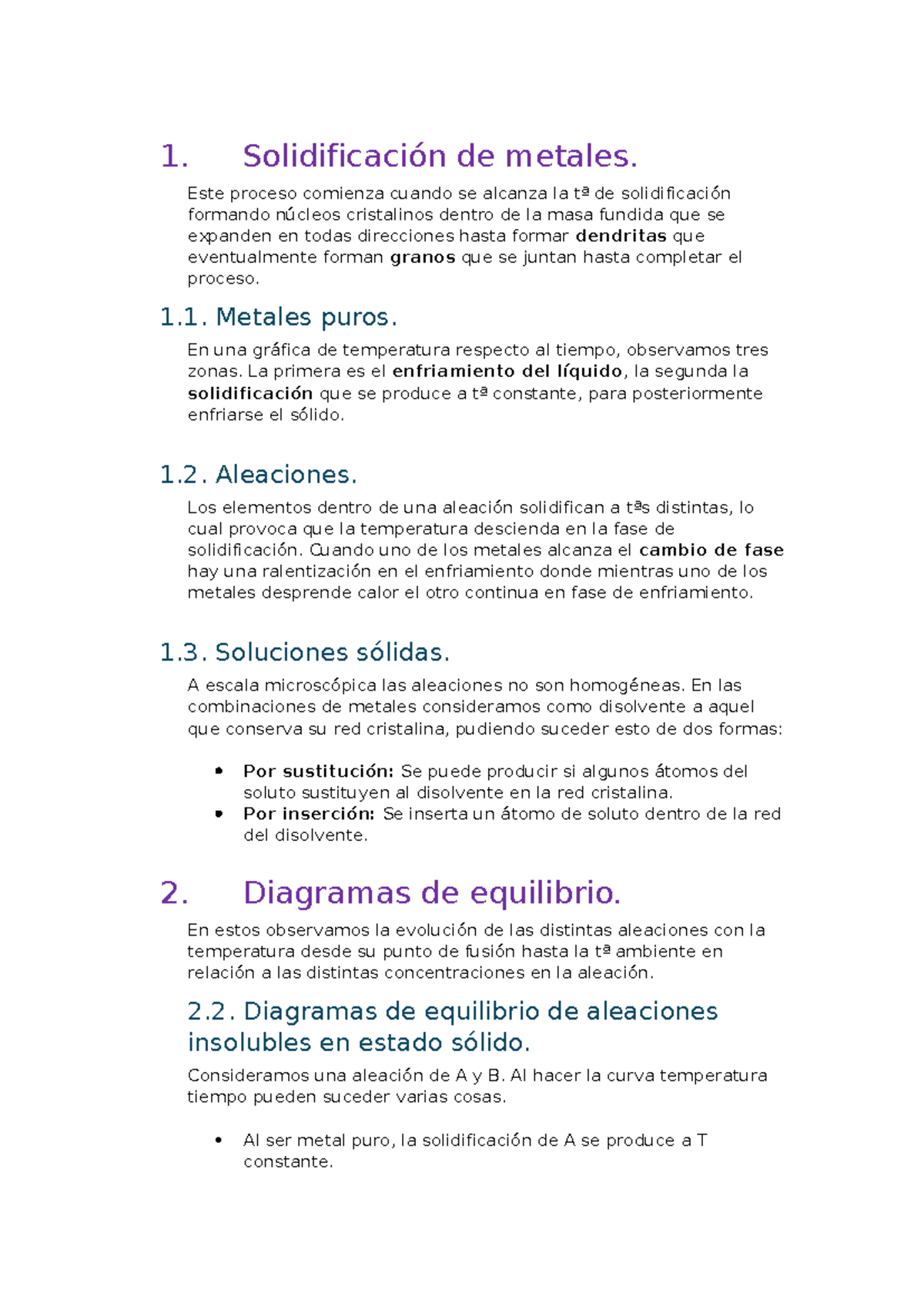 Tema 2 - Materiales: Solidificación de Metales y Aleaciones - Studocu