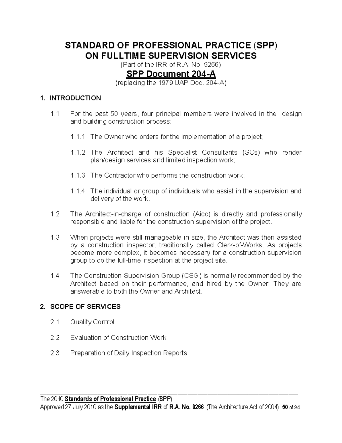 SPP 204 A&B - Standards of Professional Practice for Supervision ...