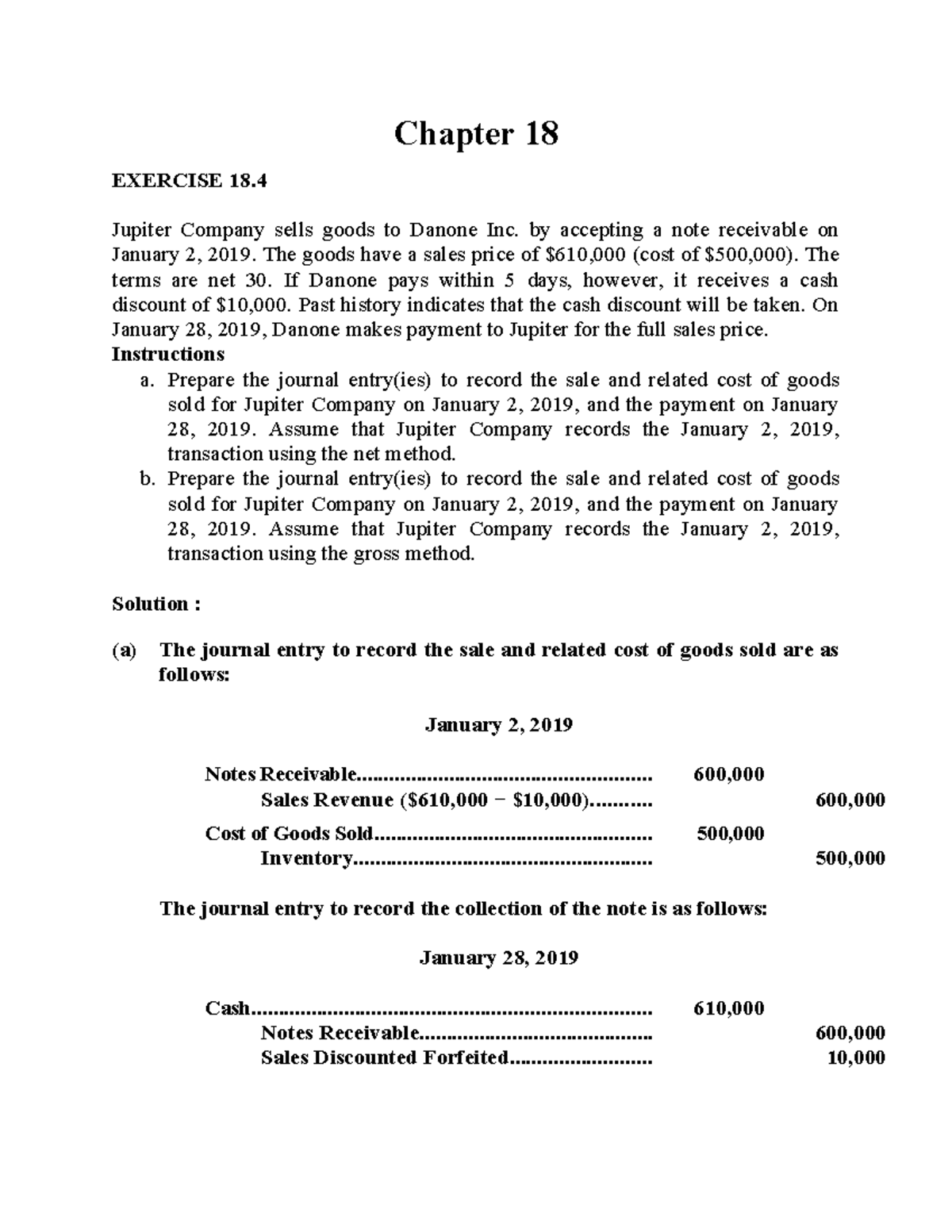 Chapter 18: Notes Receivable and Journal Entries Review - Studocu