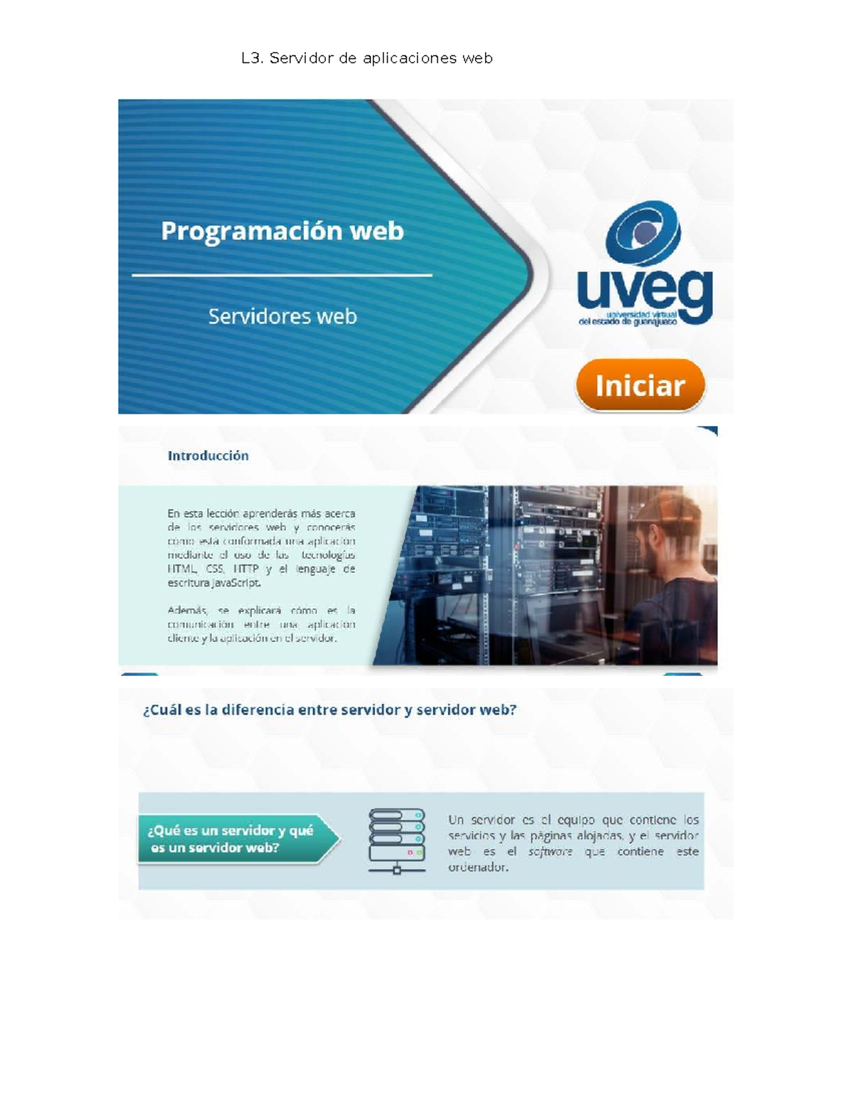 L3. Servidor de aplicaciones web - Programacion web - EVALUACION - Studocu