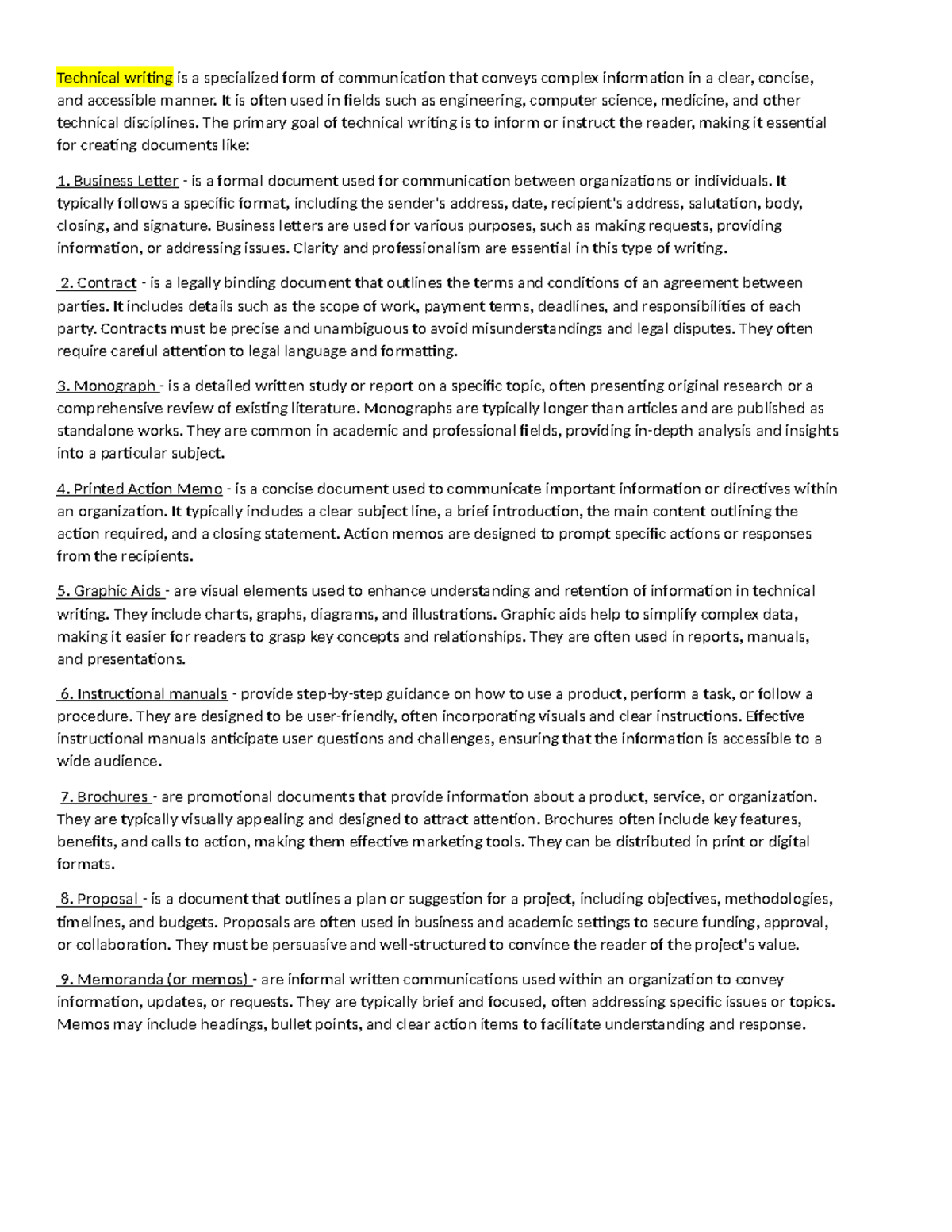 Technical Writing Overview: Principles, Purposes, and Traits - Studocu