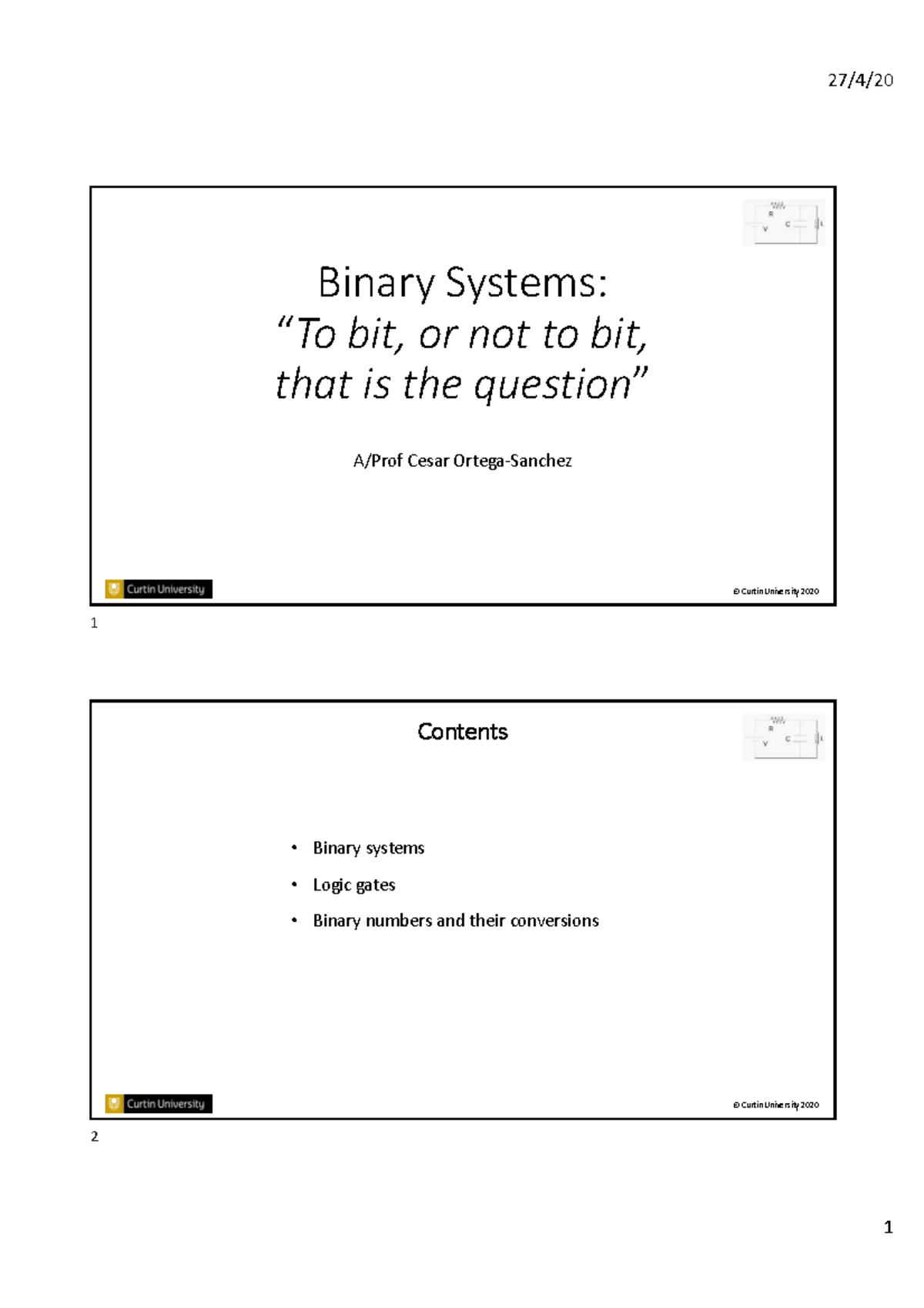 ELEN1000 - Lecture 7: Understanding Binary Systems and Logic Gates ...