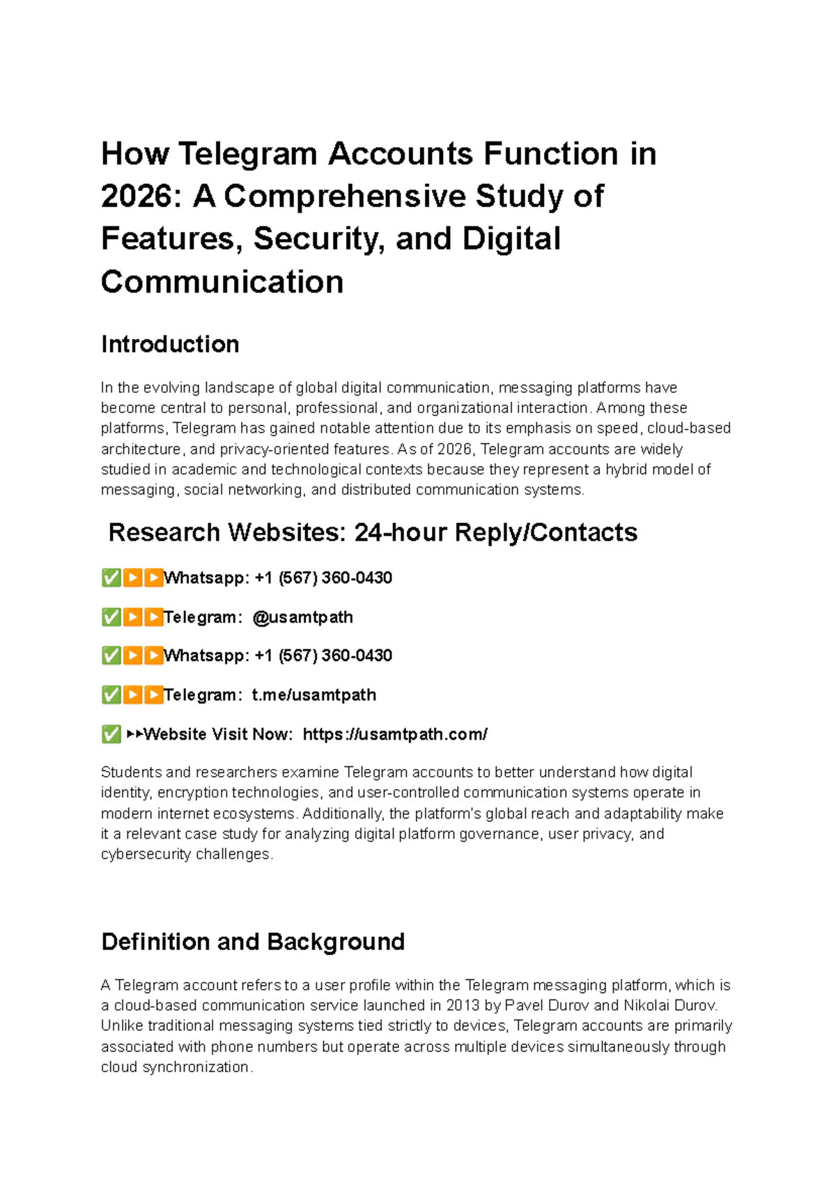 The Role of Telegram Accounts in Global Messaging Systems: A 2026 Study ...