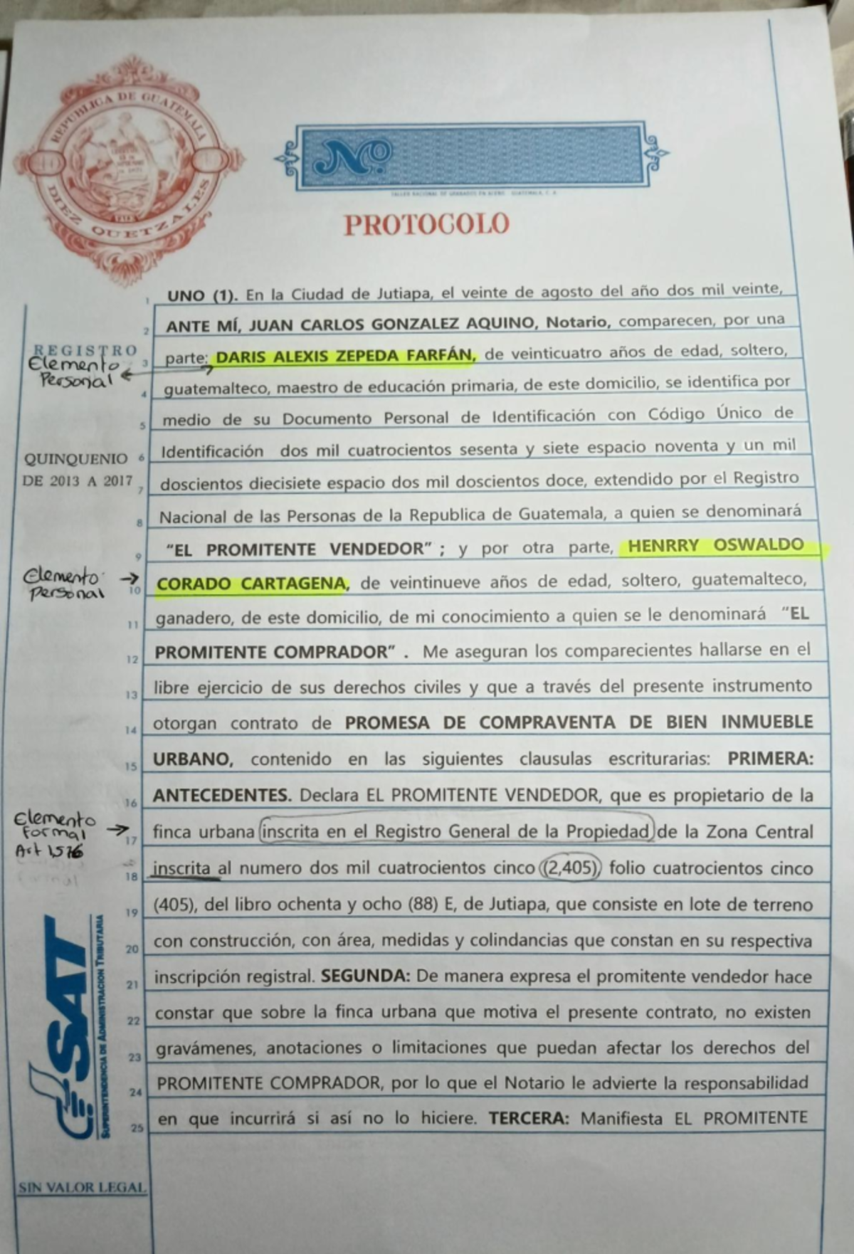Contrato de Promesa de Compraventa de Bien Inmueble - Jutiapa - Studocu
