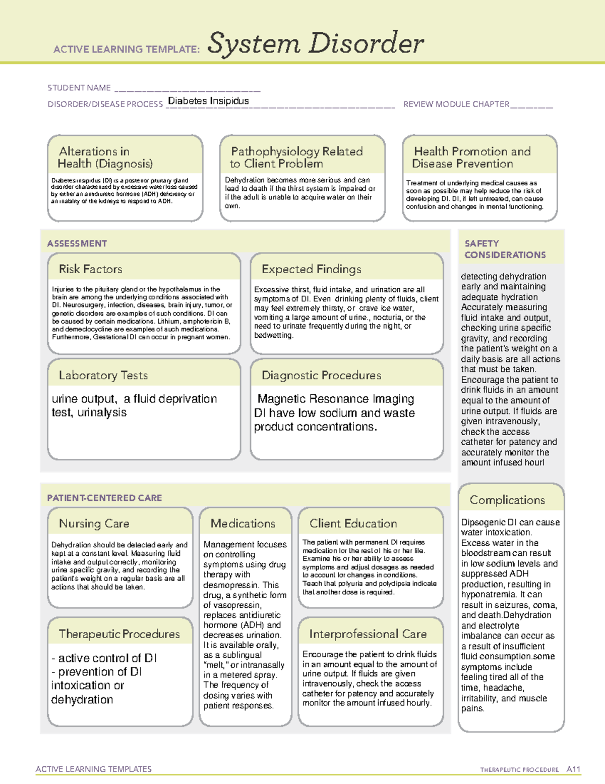 Diabetes Insipidus   ACTIVE LEARNING TEMPLATES THERAPEUTIC ...