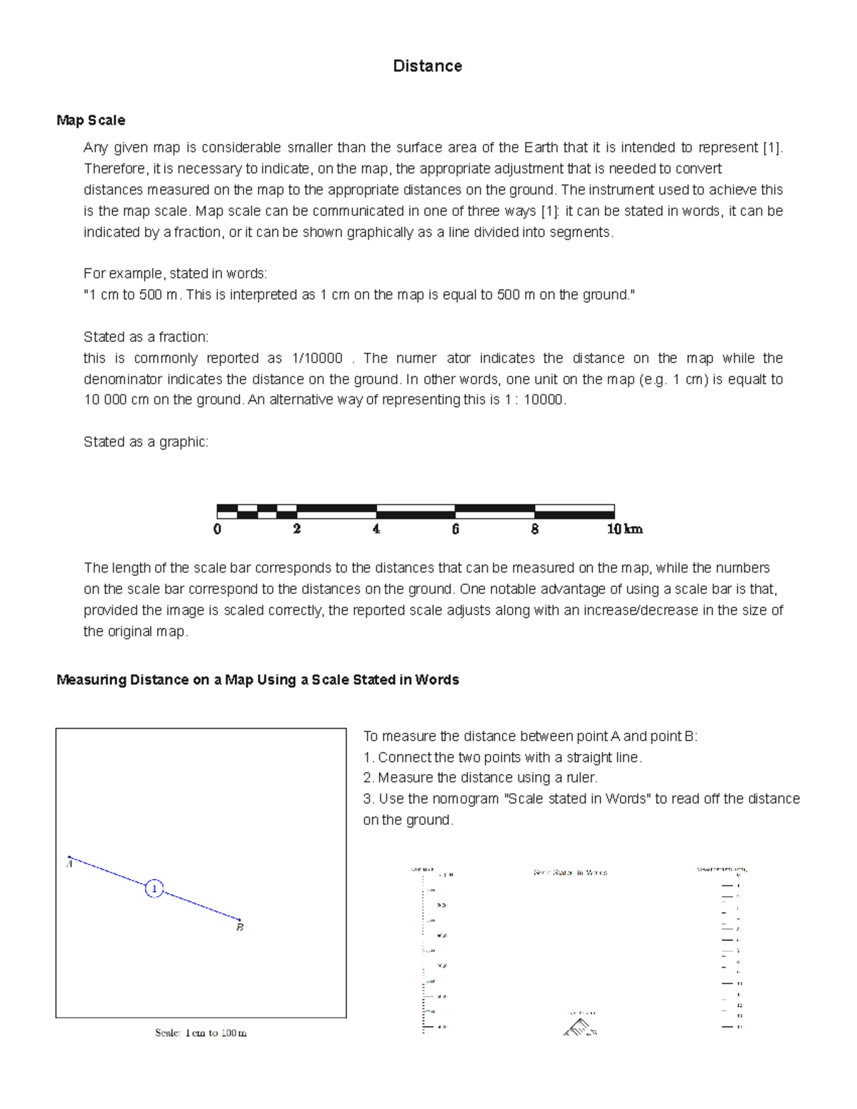 04-Distance: Practical 4 on Map Scales & Nomogram Usage - Studocu