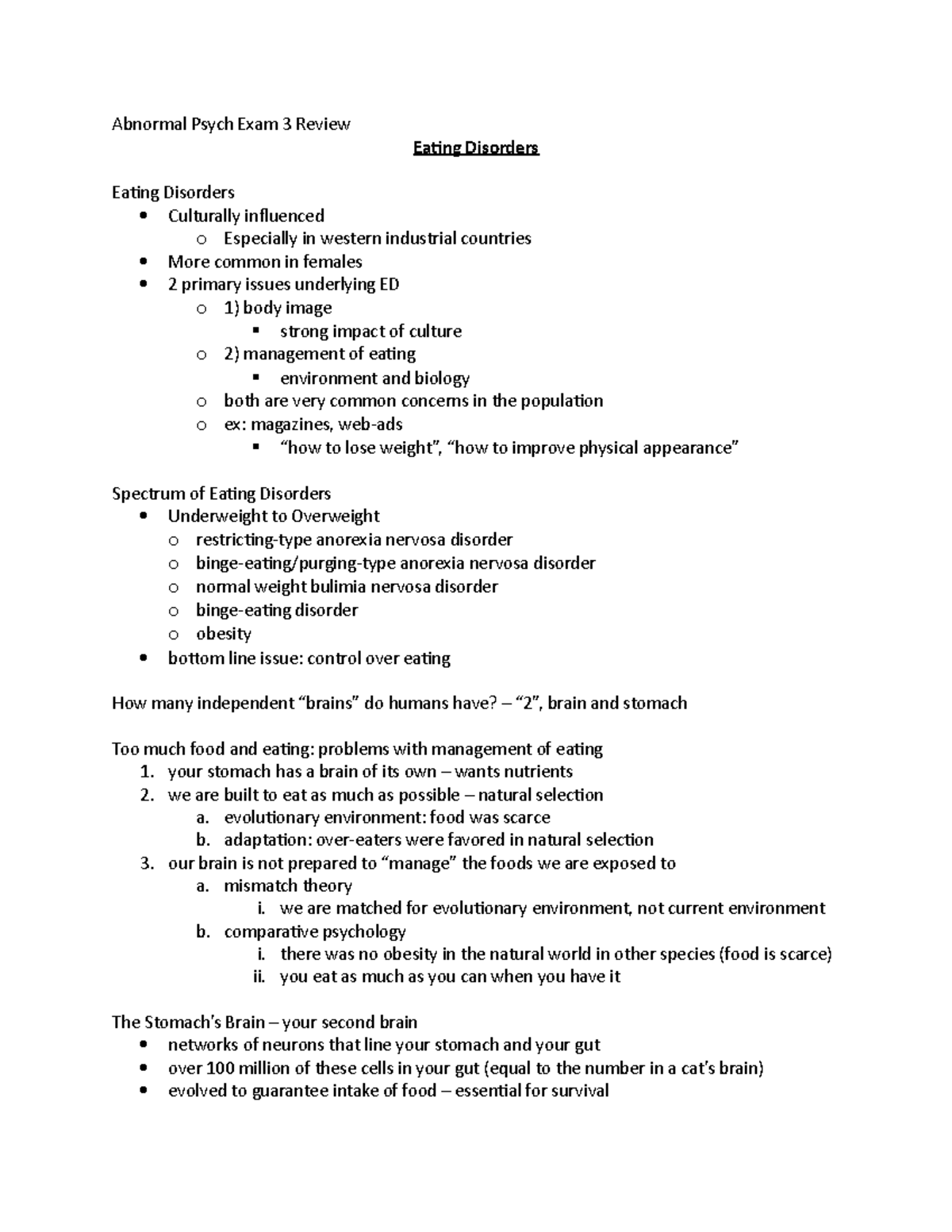 Abnormal Psych Exam 3 Review Final - Abnormal Psych Exam 3 Review ...