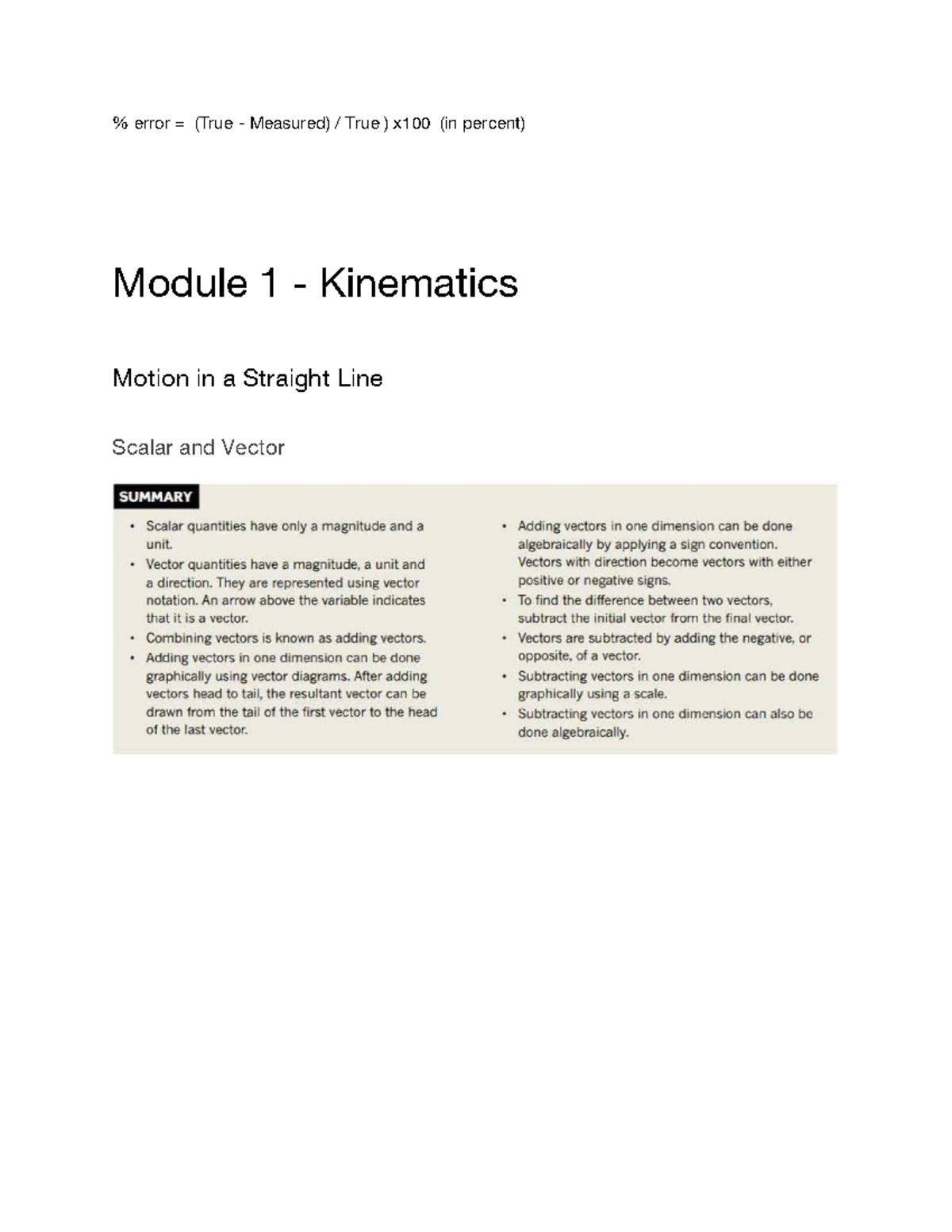 Prelims HSC Notes: Module 1 Kinematics & Wave Motion Concepts - Studocu