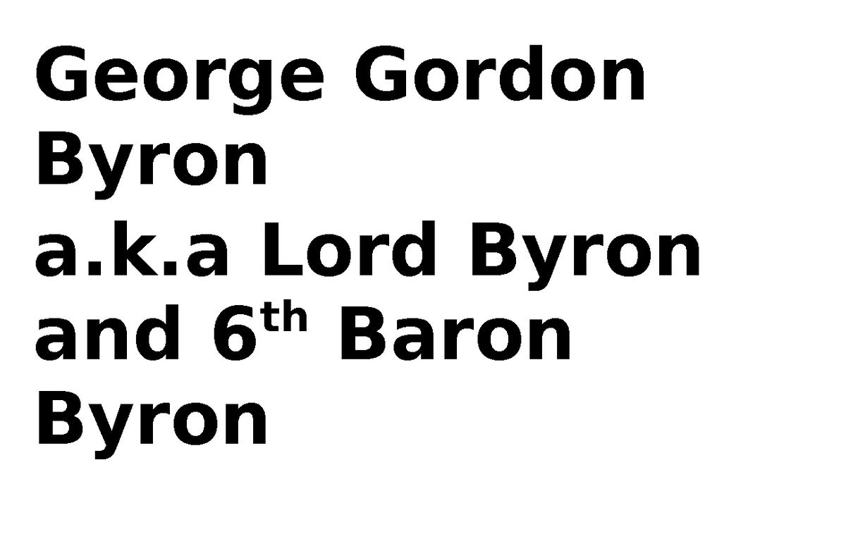 George Gordon Byron - English and American Literature - George Gordon ...