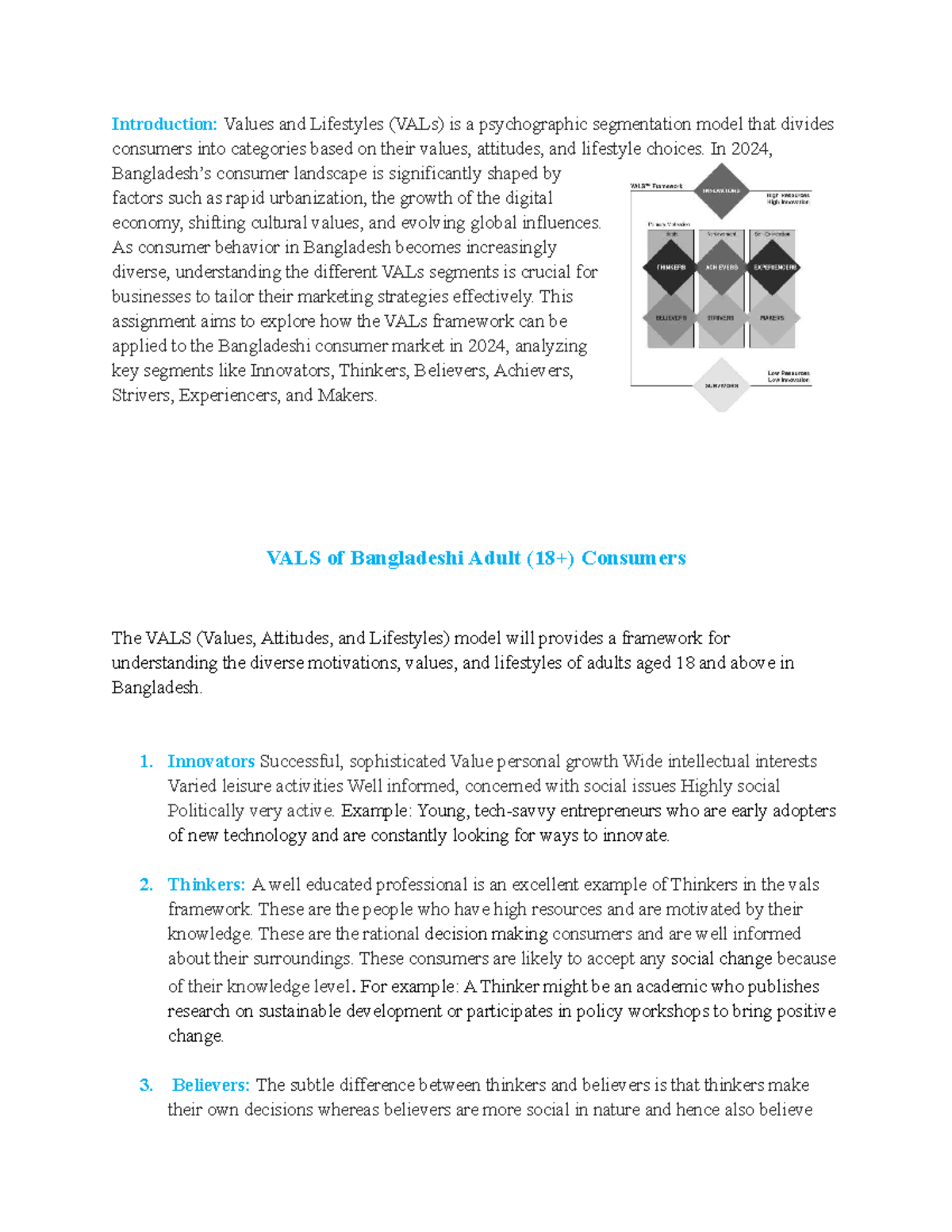 Developing a VALS model for consumers - Introduction: Values and ...