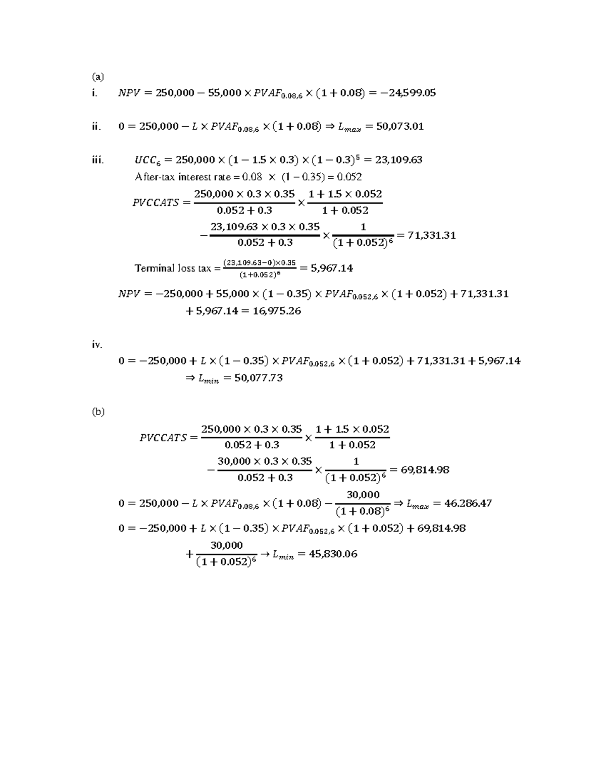 Lecture 9 - Leasing Exercise (250311) Analysis and Calculations - Studocu