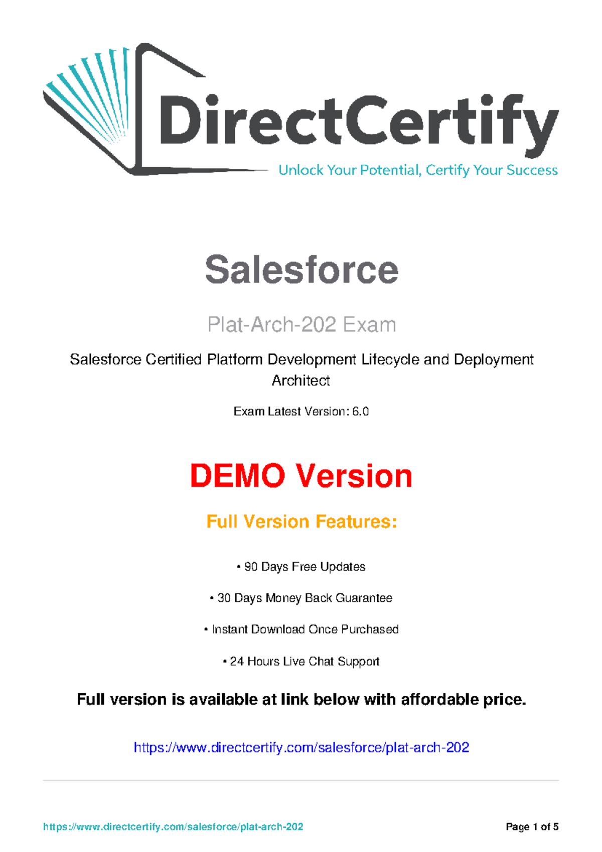 Plat-Arch-201: Salesforce Certified Platform Development Lifecycle Exam ...