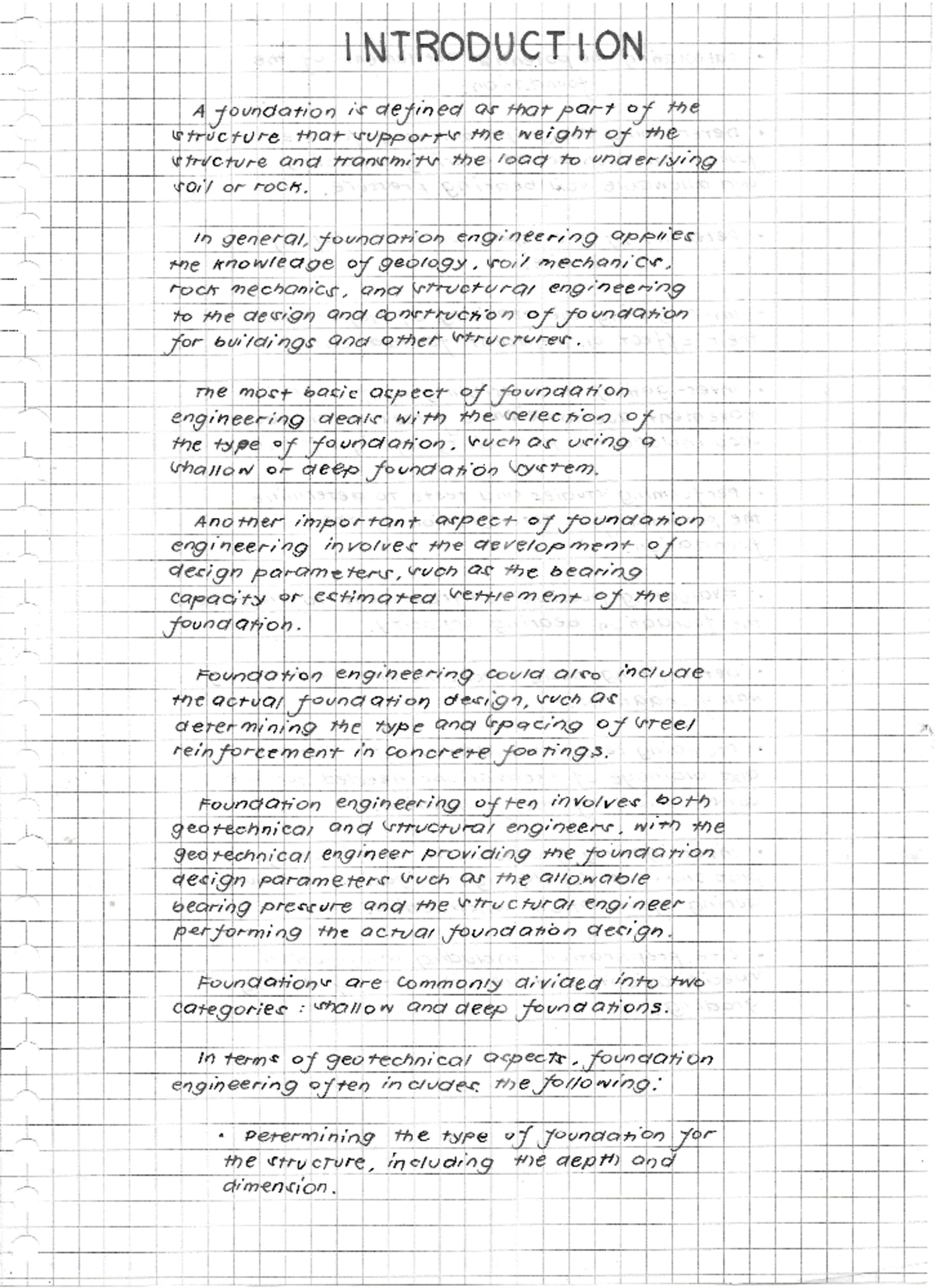Introduction - Lecture Notes - INTRODUCTION A foundation is defined as ...