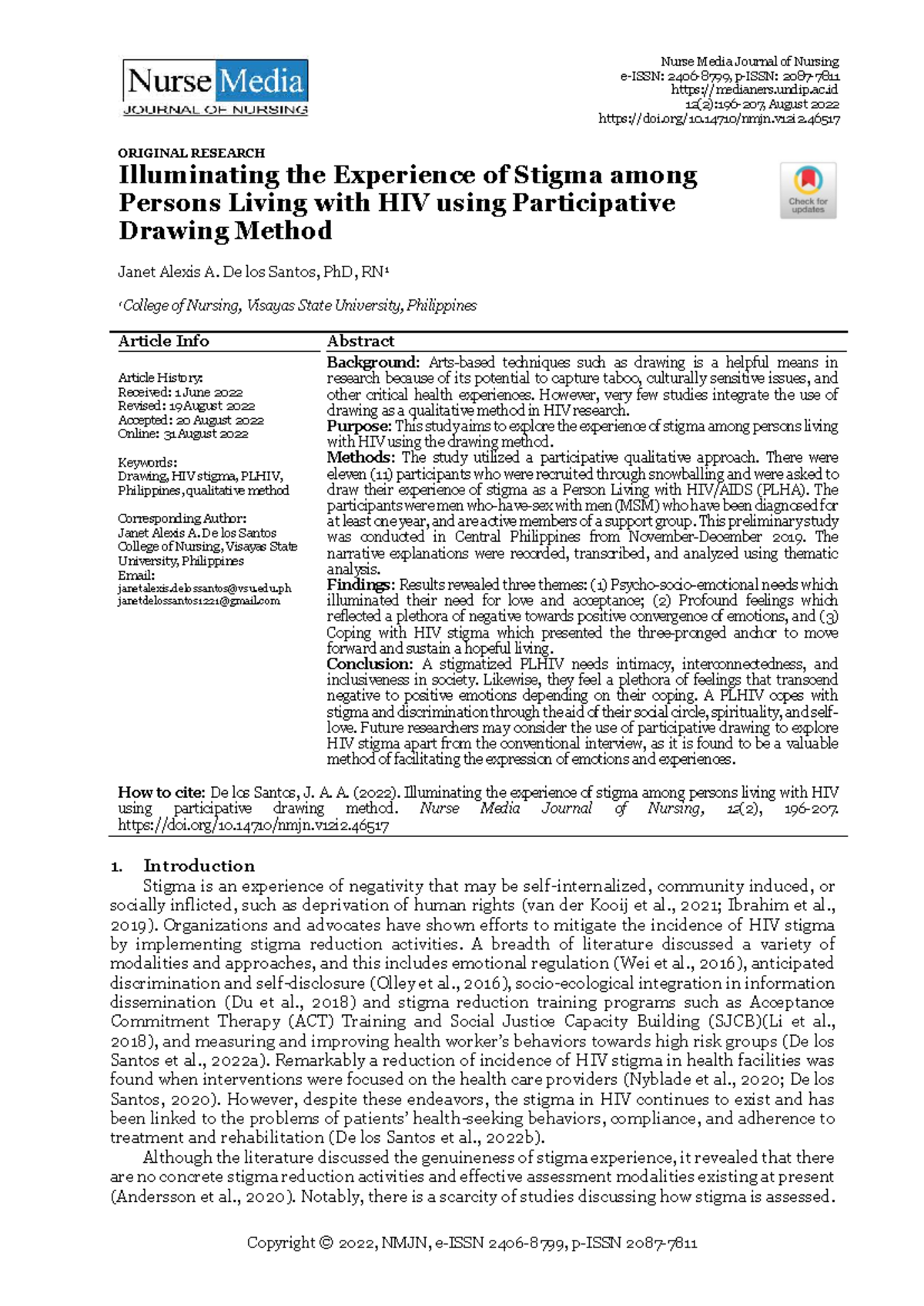 Exploring HIV Stigma through Participative Drawing: A Qualitative Study ...